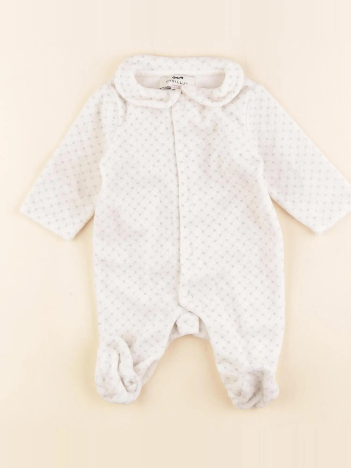 Cyrillus - pyjama velours blanc - 1 mois