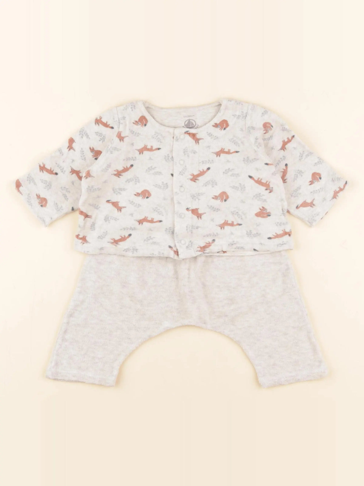 Petit Bateau - ensemble gris - 3 mois