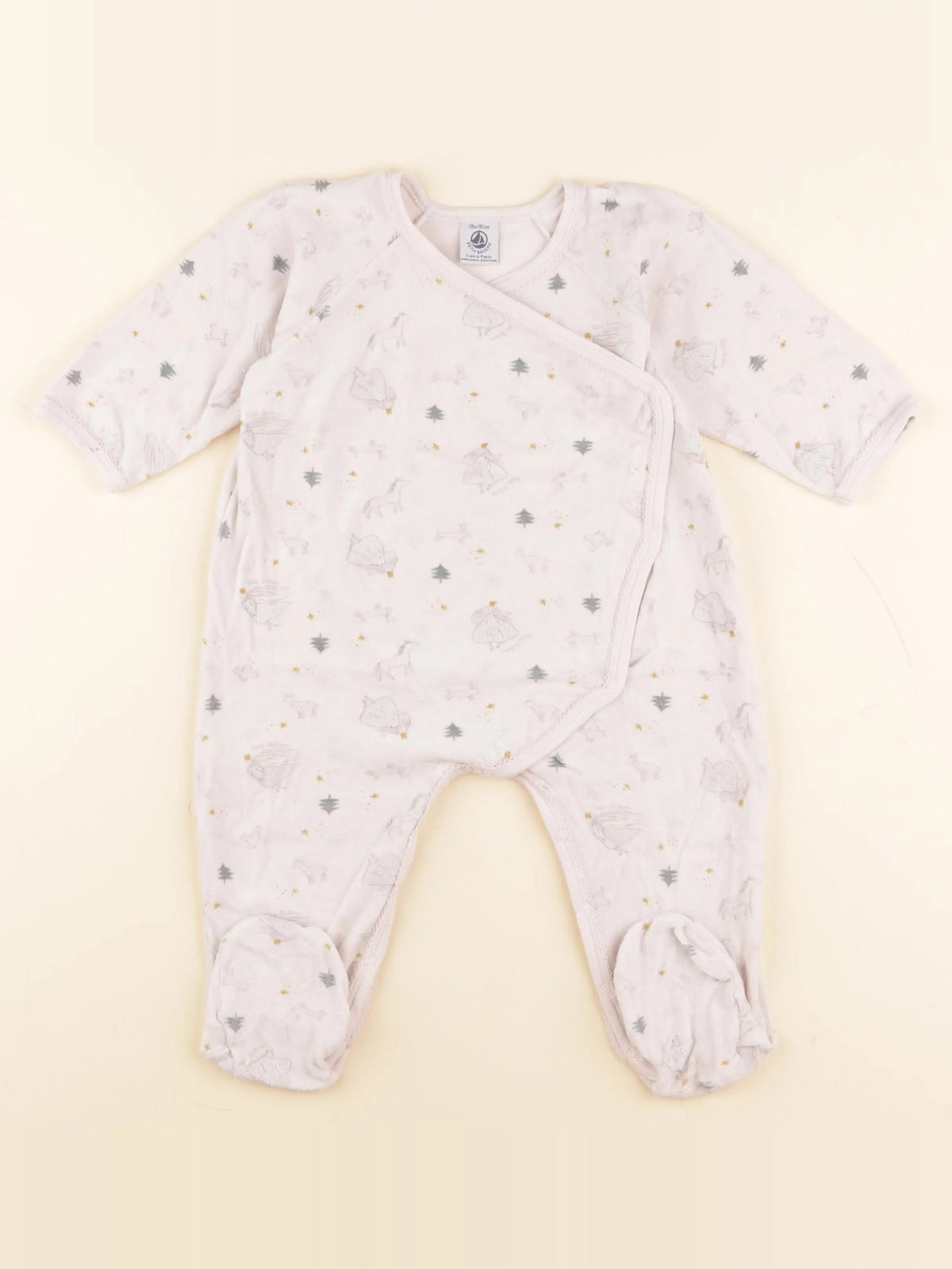Petit Bateau - pyjama velours rose - 18 mois