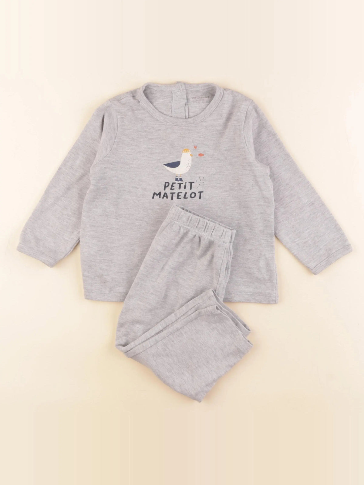 Vertbaudet - pyjama coton gris - 24 mois