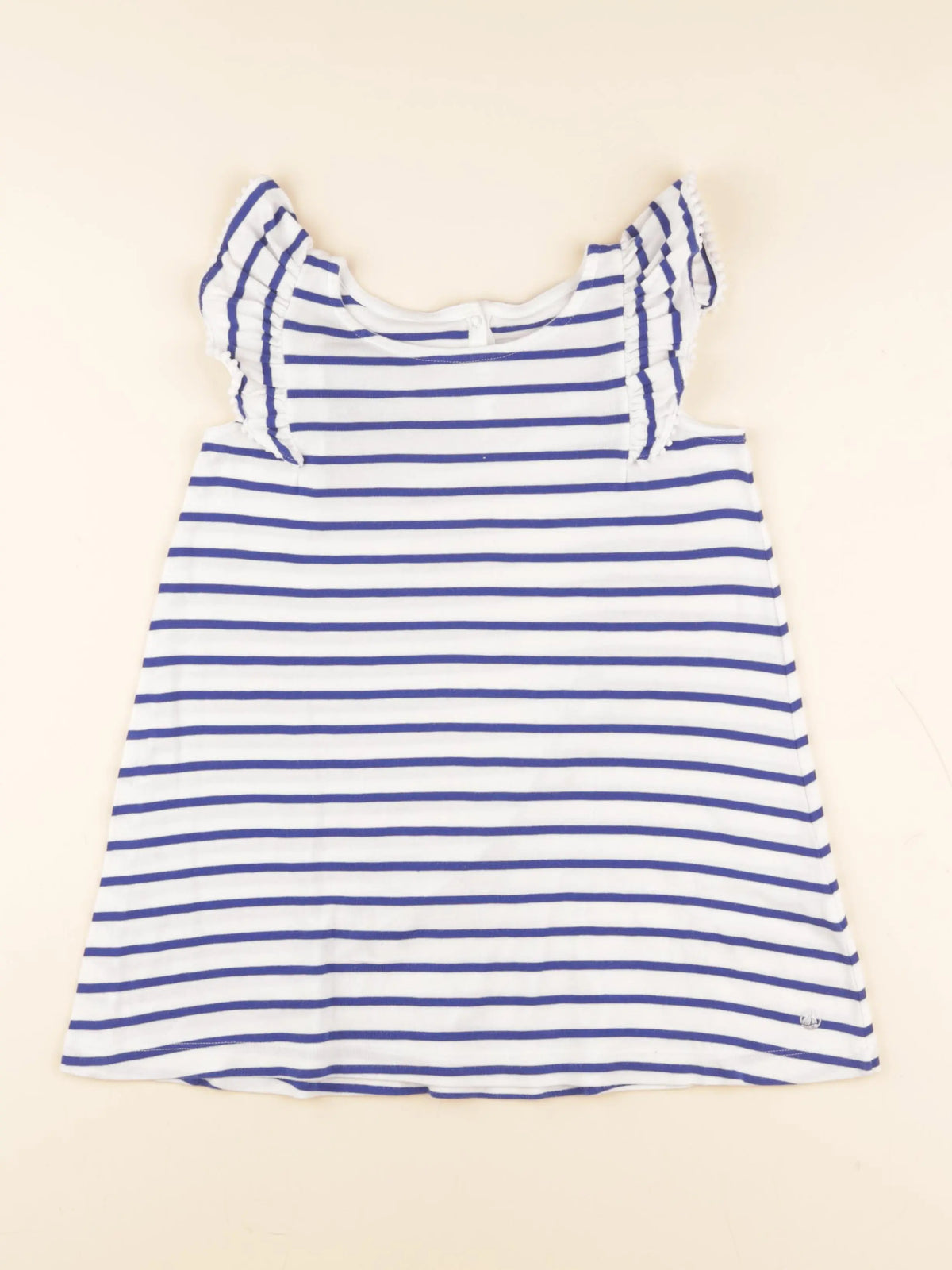 Petit Bateau - robe bleu, blanc - 5 ans