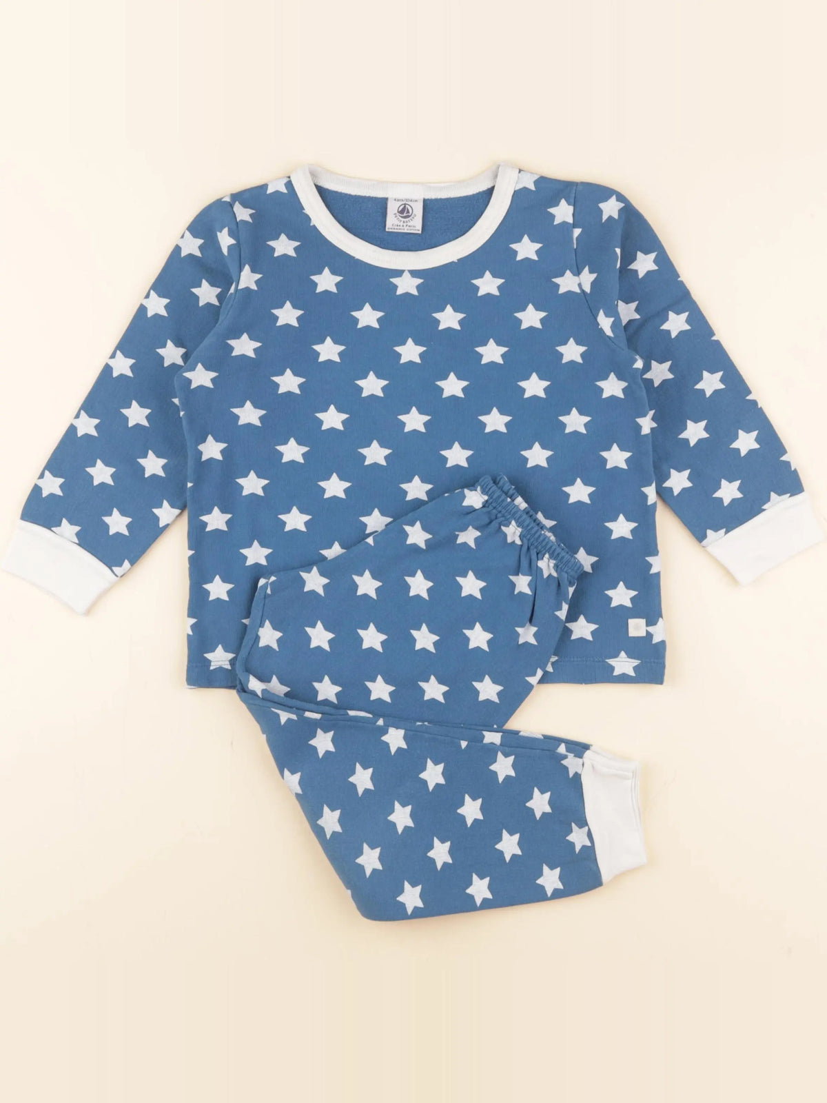 Petit Bateau - pyjama coton bleu - 4 ans