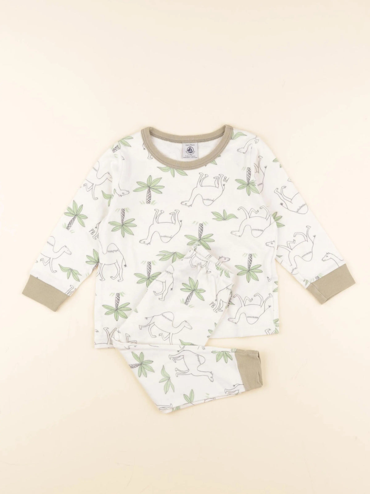 Petit Bateau - pyjama coton blanc - 2 ans
