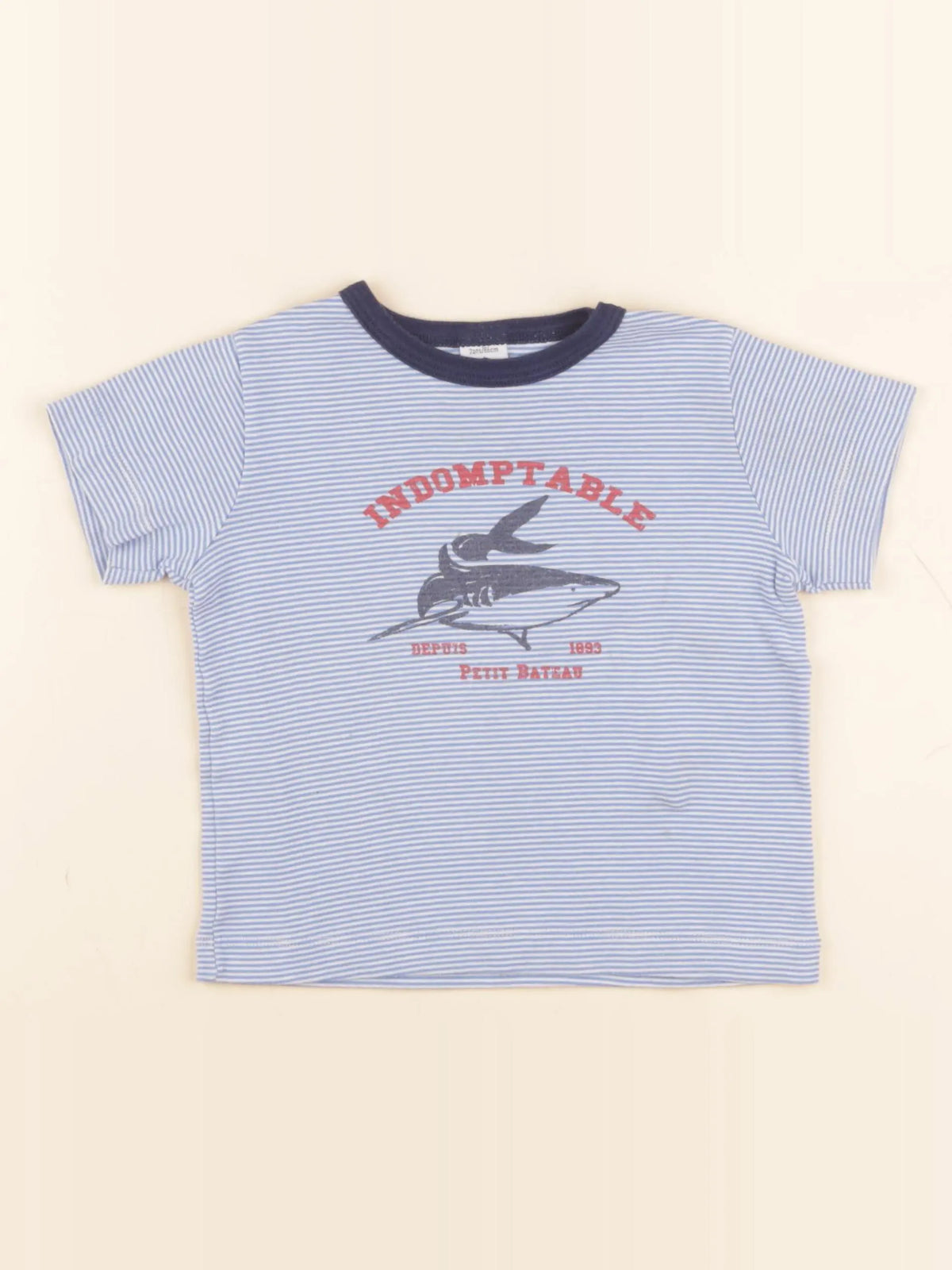 Petit Bateau - tee-shirt bleu - 2 ans