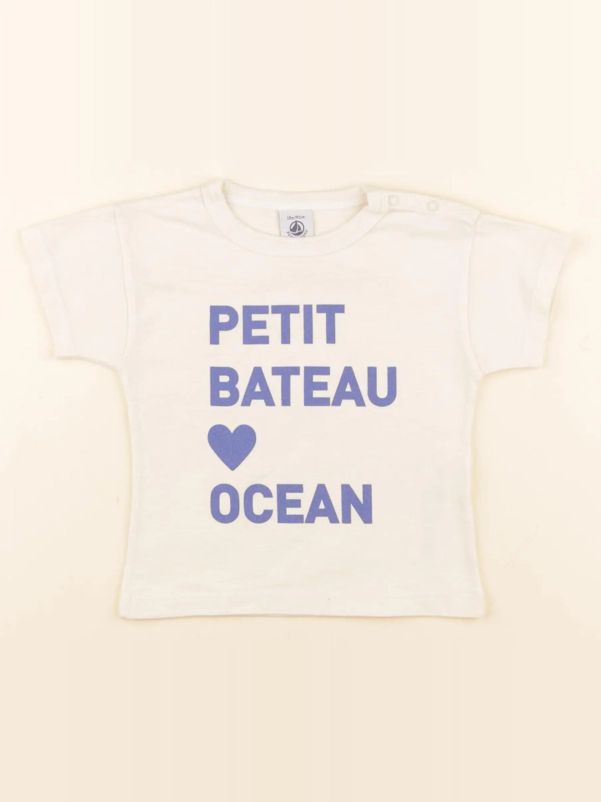 Petit Bateau - tee-shirt beige - 18 mois