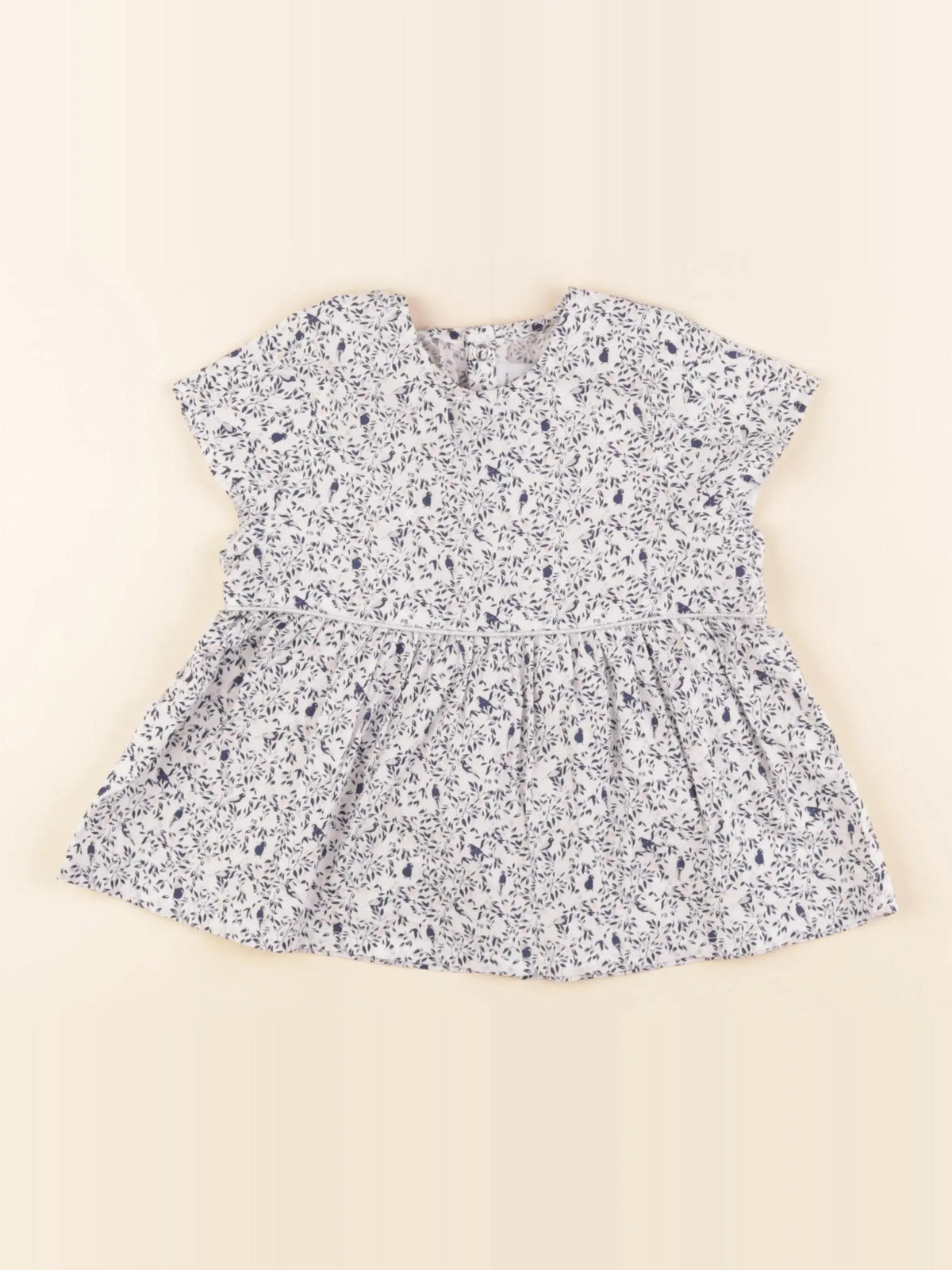 Petit Bateau - blouse bleu - 24 mois