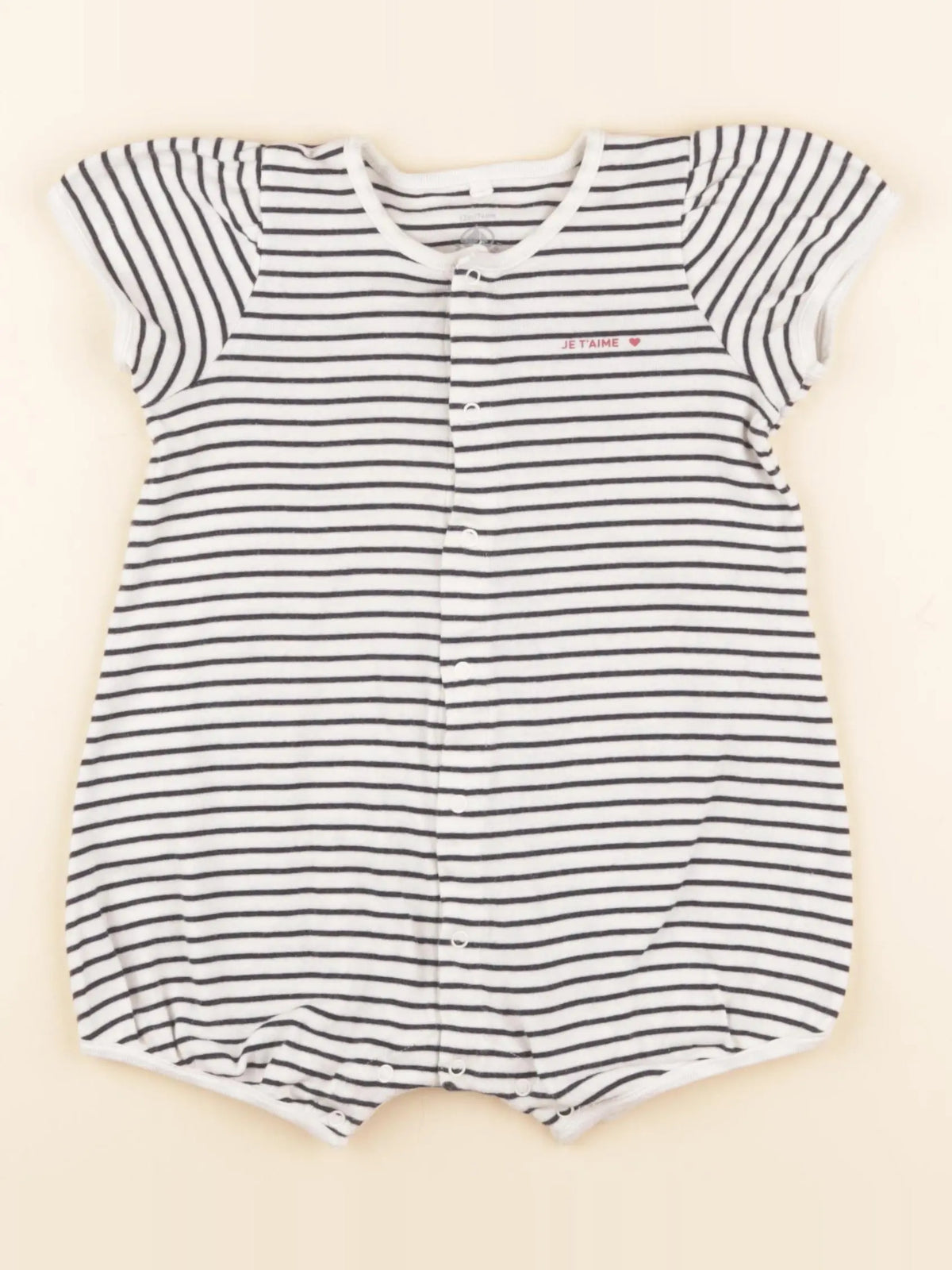 Petit Bateau - pyjama coton blanc, bleu - 12 mois