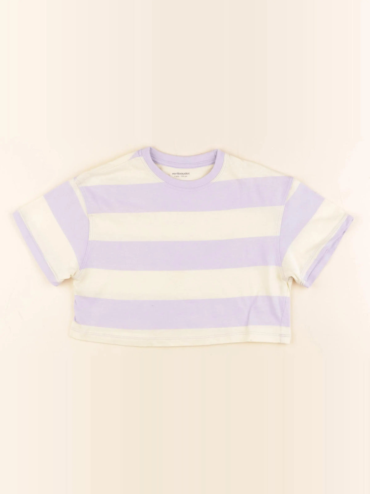 Vertbaudet - tee-shirt imprimé au dos jaune, violet - 4 ans