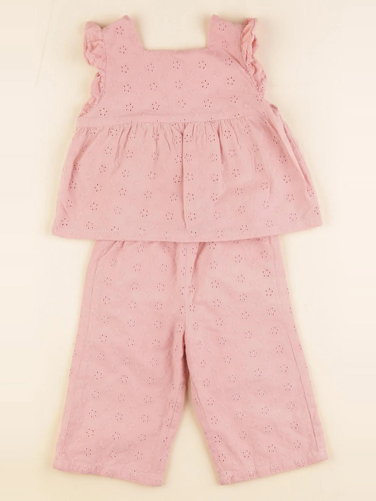 Vertbaudet - ensemble rose - 12 mois
