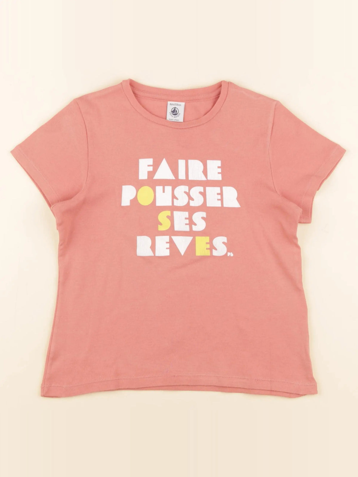 Petit Bateau - tee-shirt rose - 8 ans