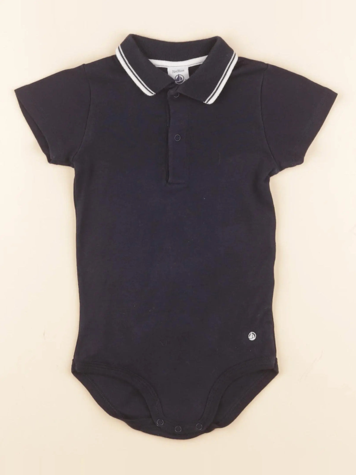 Petit Bateau - body à col bleu - 24 mois