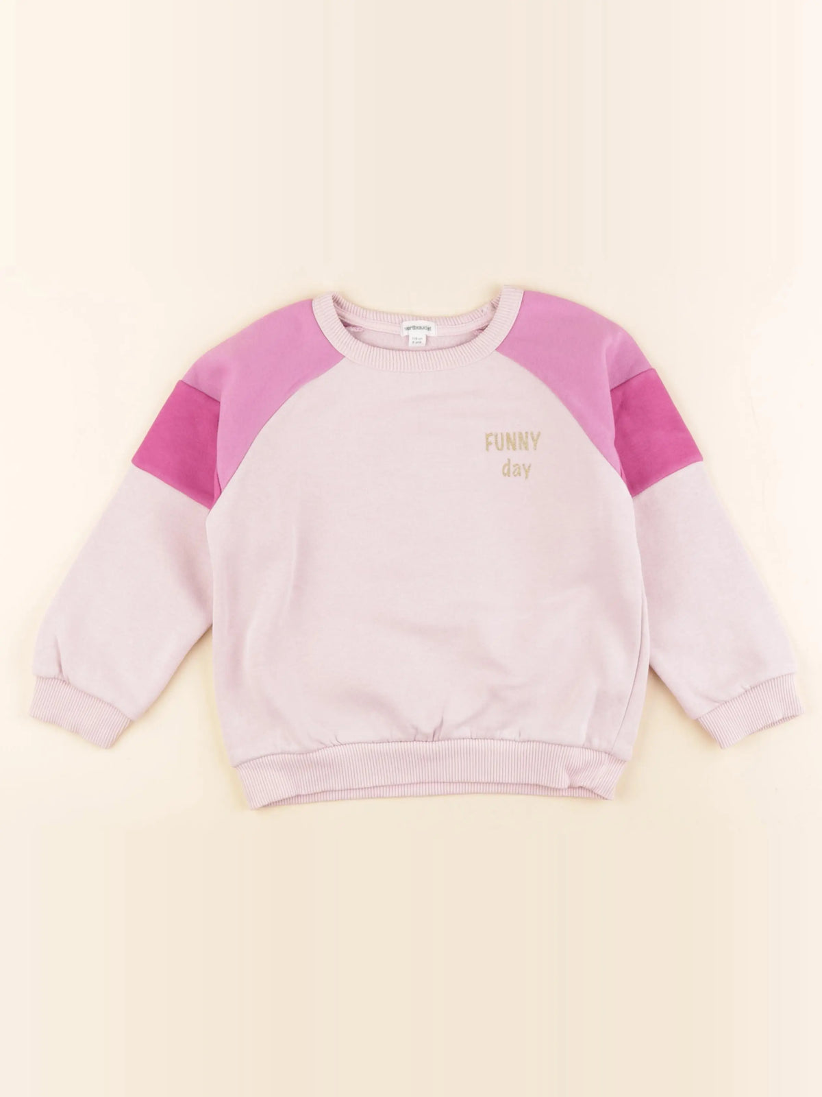 Vertbaudet - sweat rose - 6 ans