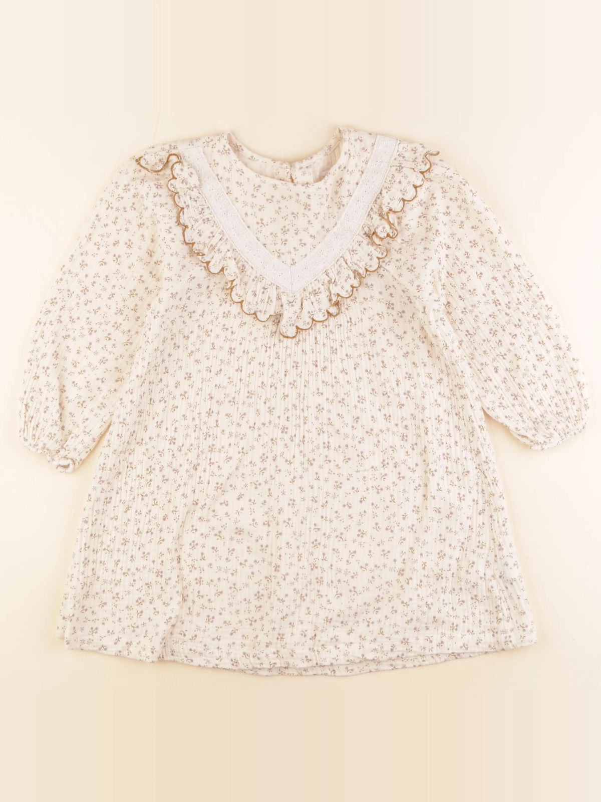 Vertbaudet - robe beige - 6 ans