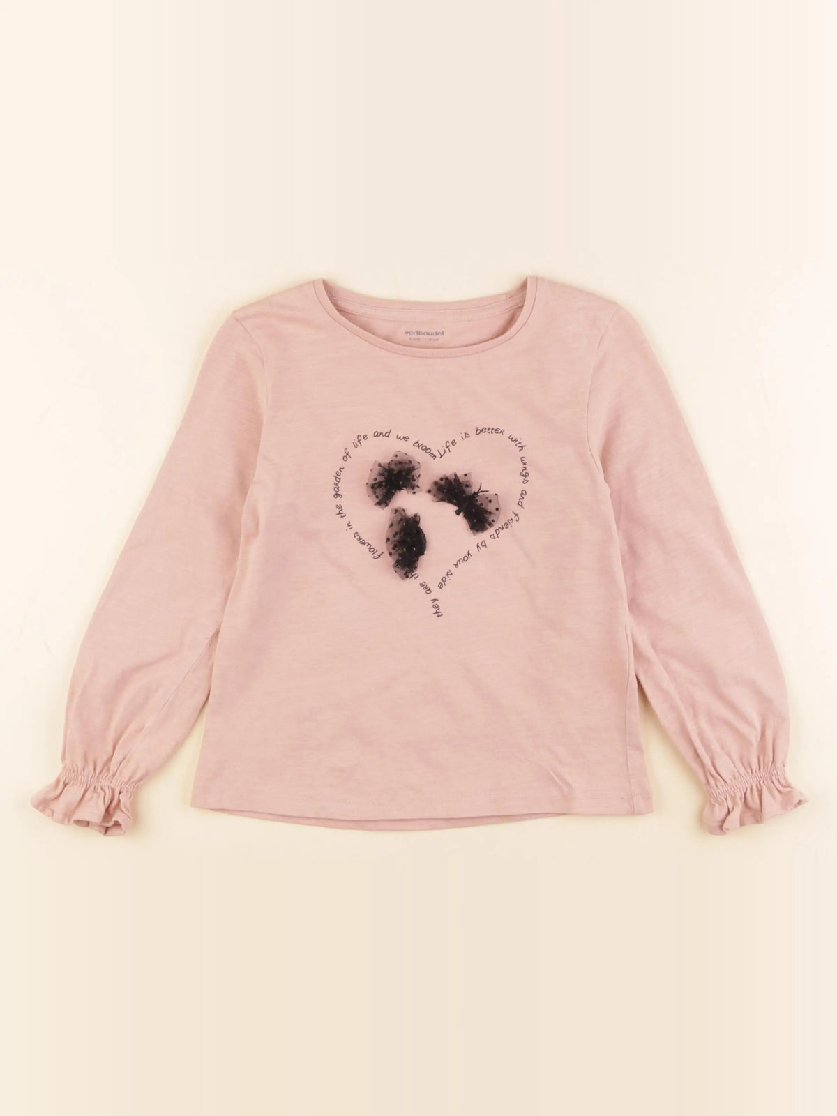 Vertbaudet - tee-shirt rose - 6 ans
