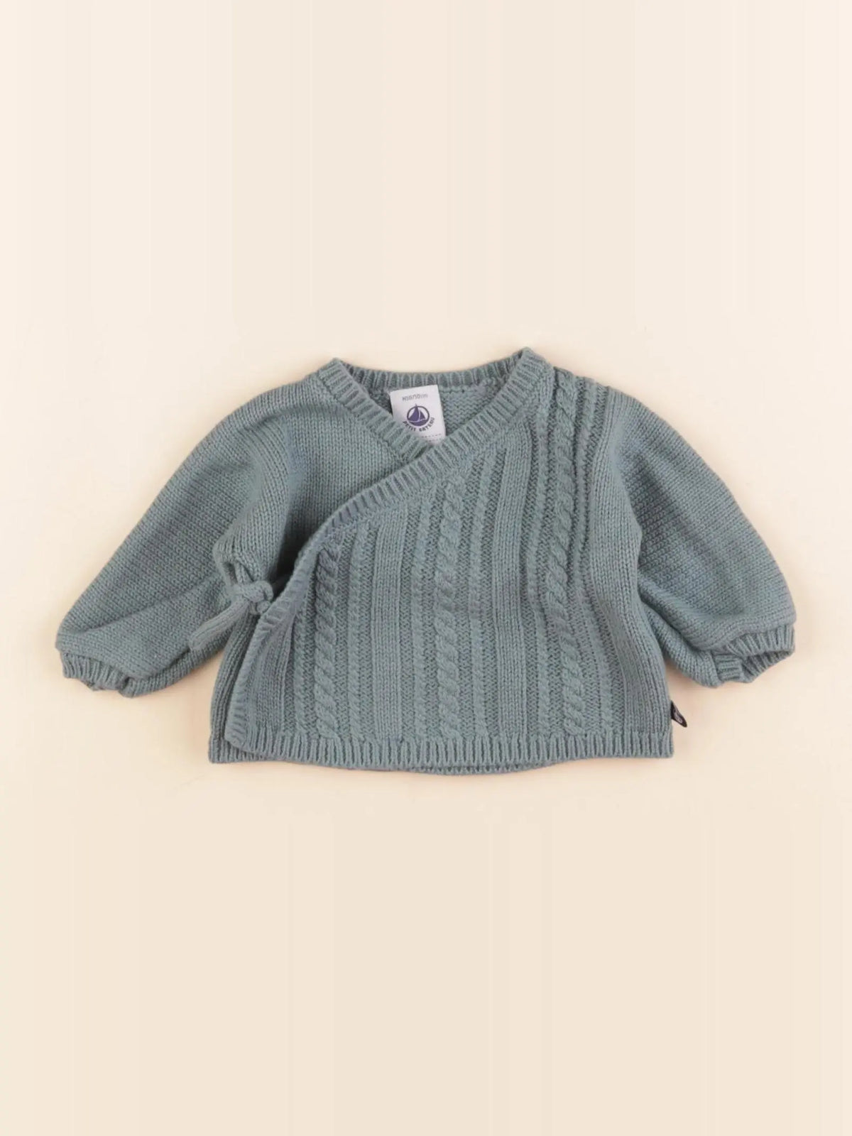 Petit Bateau - gilet vert - 0 mois