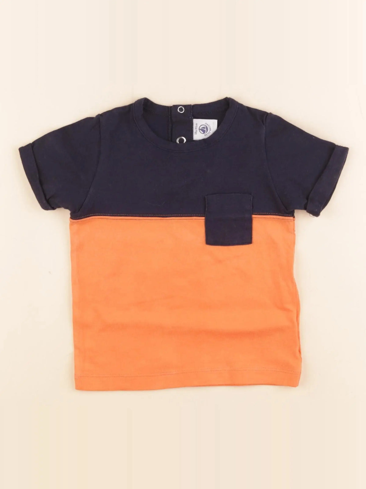 Petit Bateau - tee-shirt bleu, orange - 18 mois