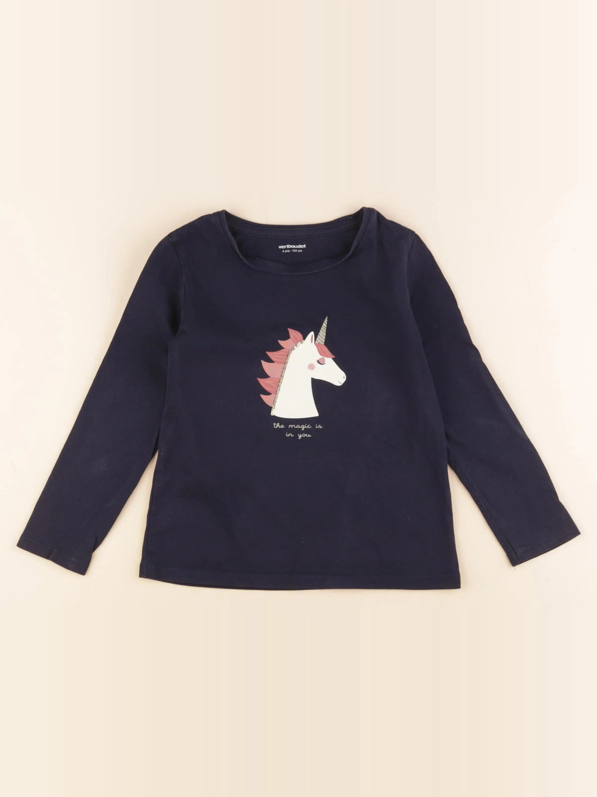 Vertbaudet - tee-shirt bleu - 4 ans