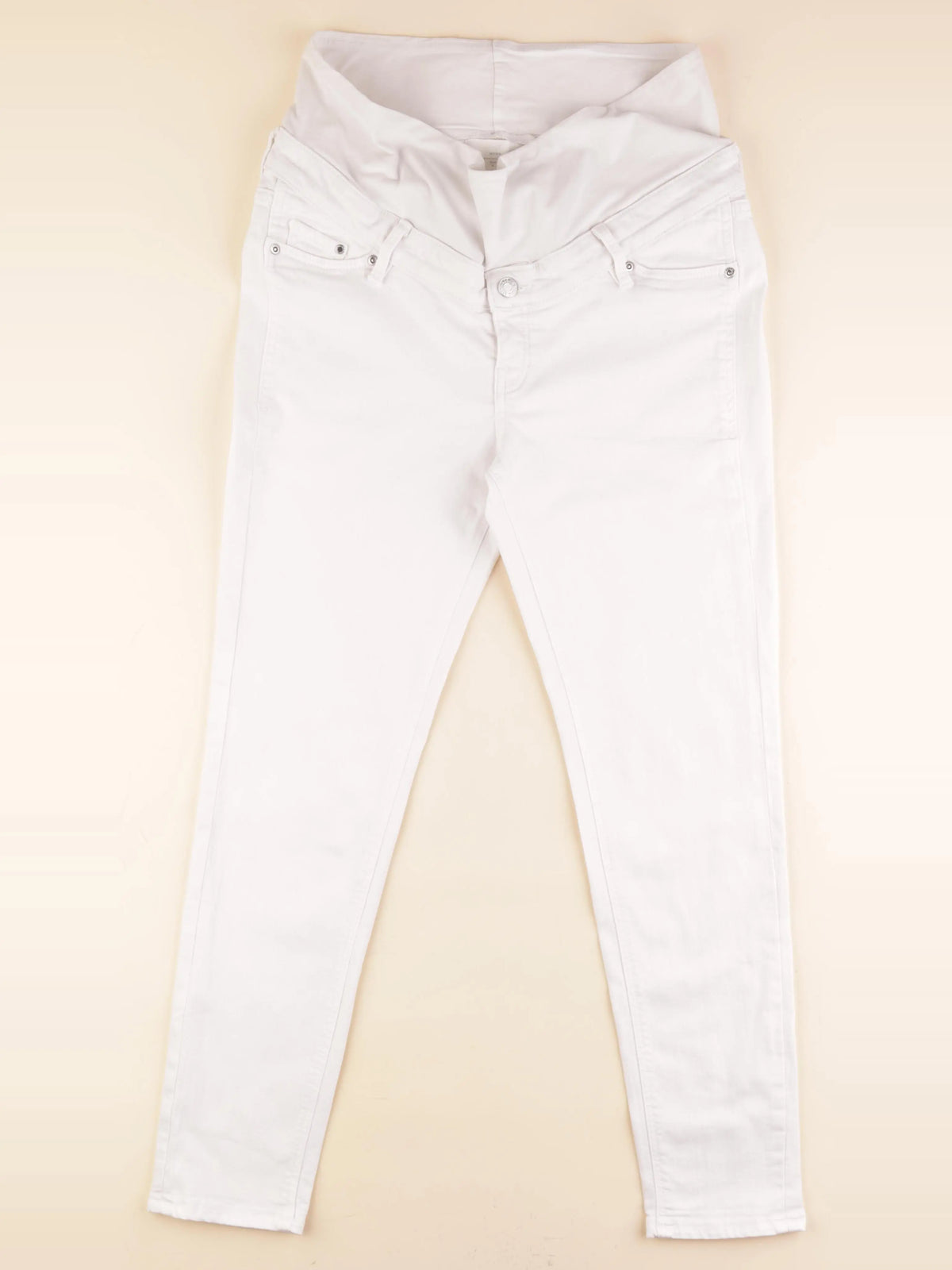 H&M - jean grossesse blanc - m