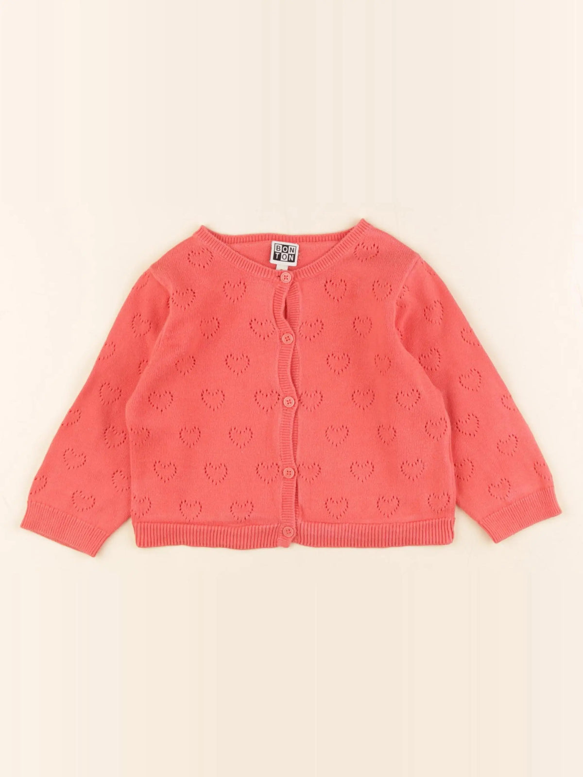 Bonton - gilet rose - 2 ans