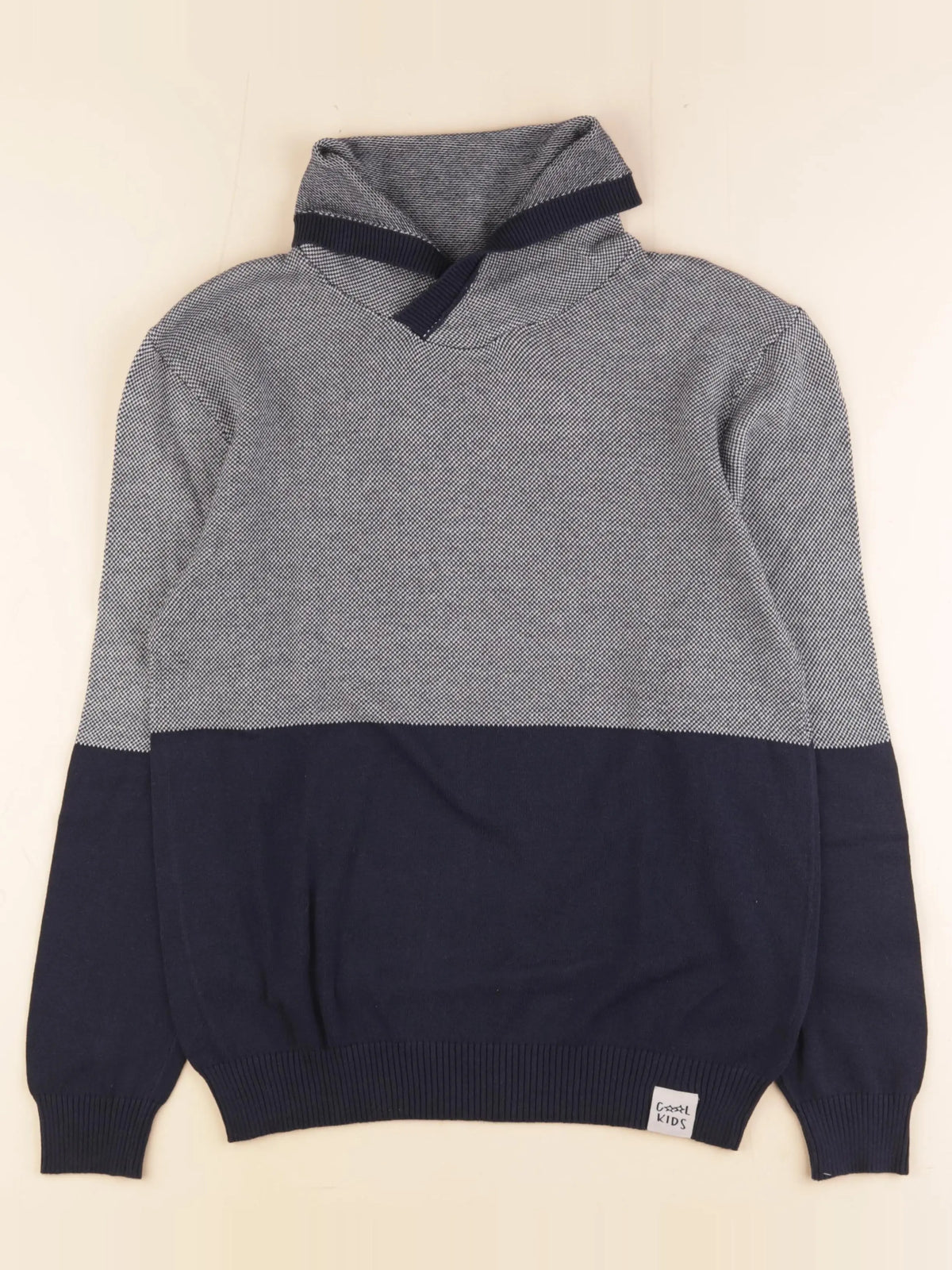 Vertbaudet - pull bleu, blanc - 14 ans