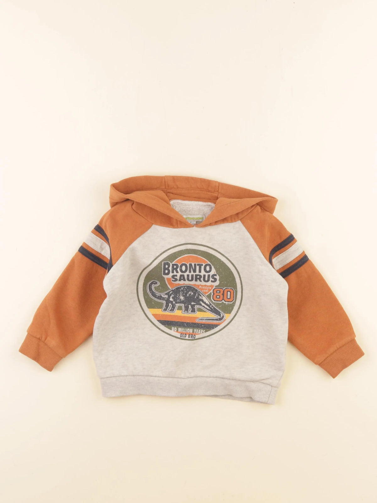 Vertbaudet - sweat marron, gris - 2 ans