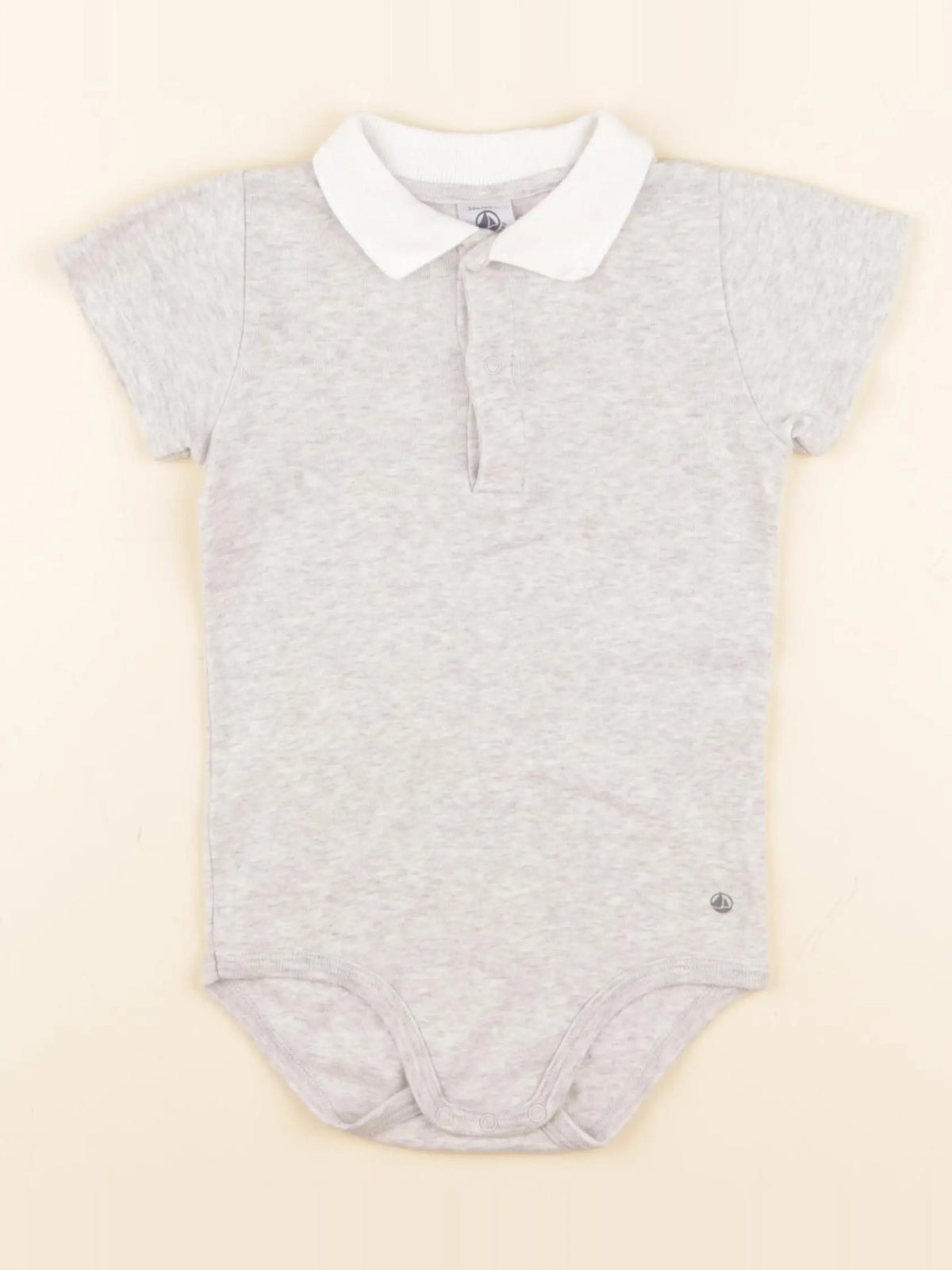 Petit Bateau - body à col gris - 36 mois