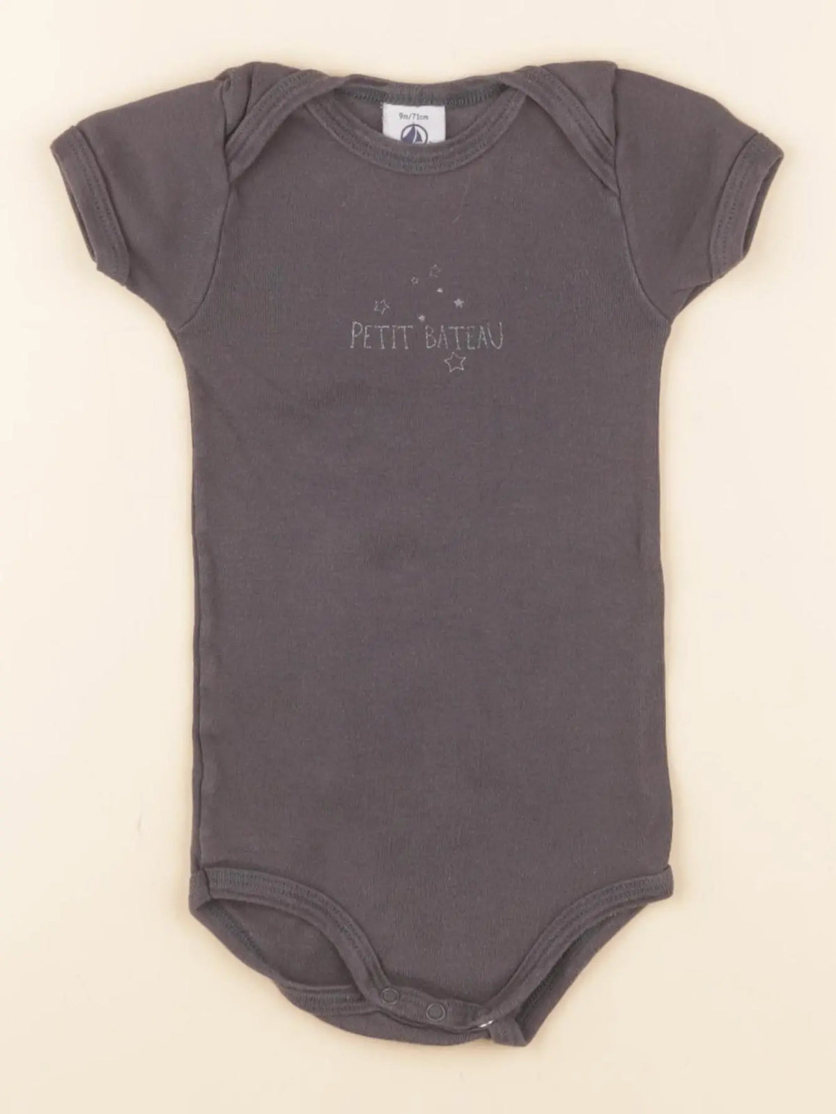 Petit Bateau - body gris - 9 mois