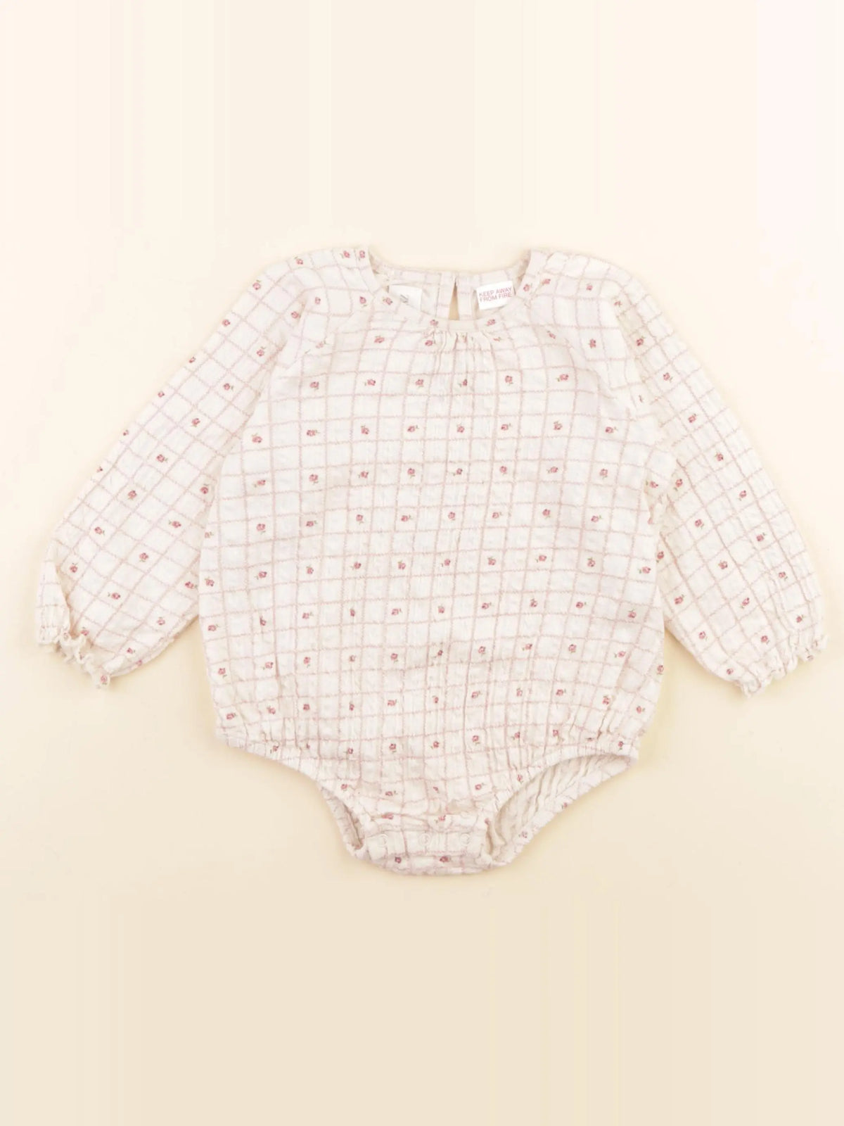Zara - combinaison beige, rose - 12/18 mois