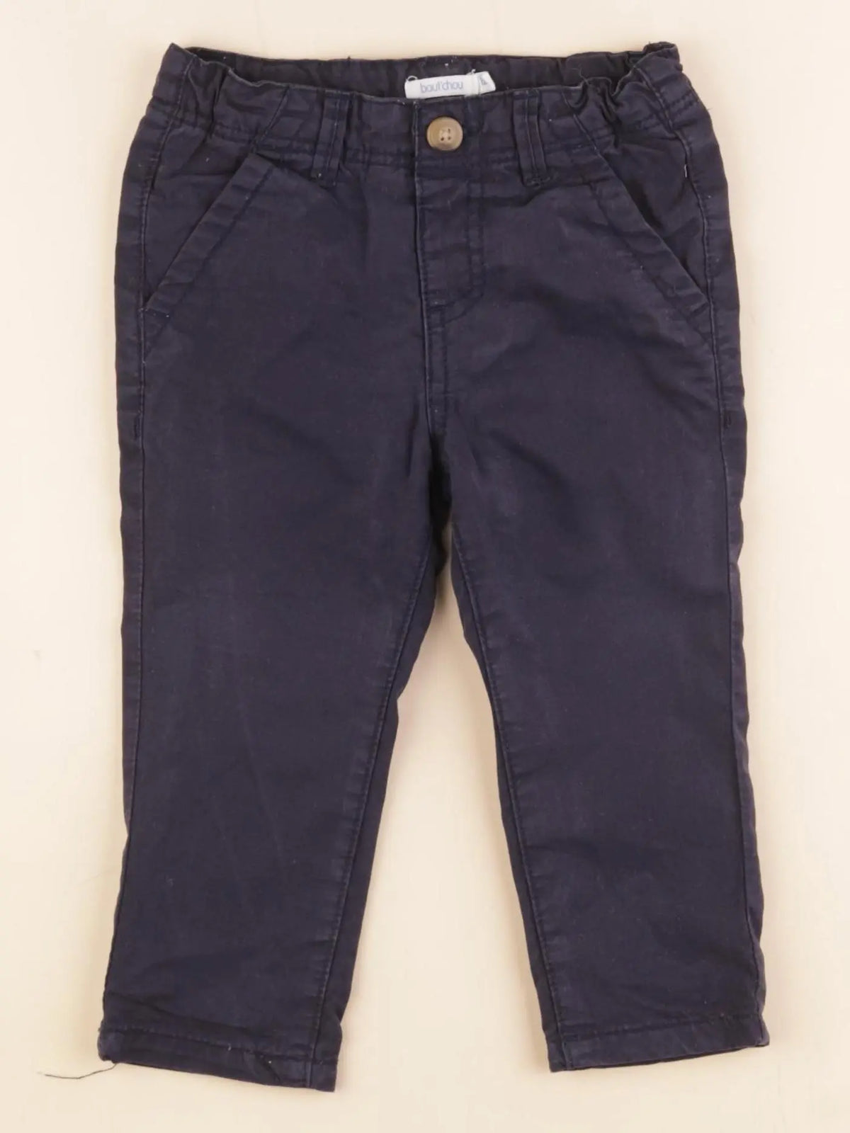 Boutchou - pantalon doublé bleu - 12 mois