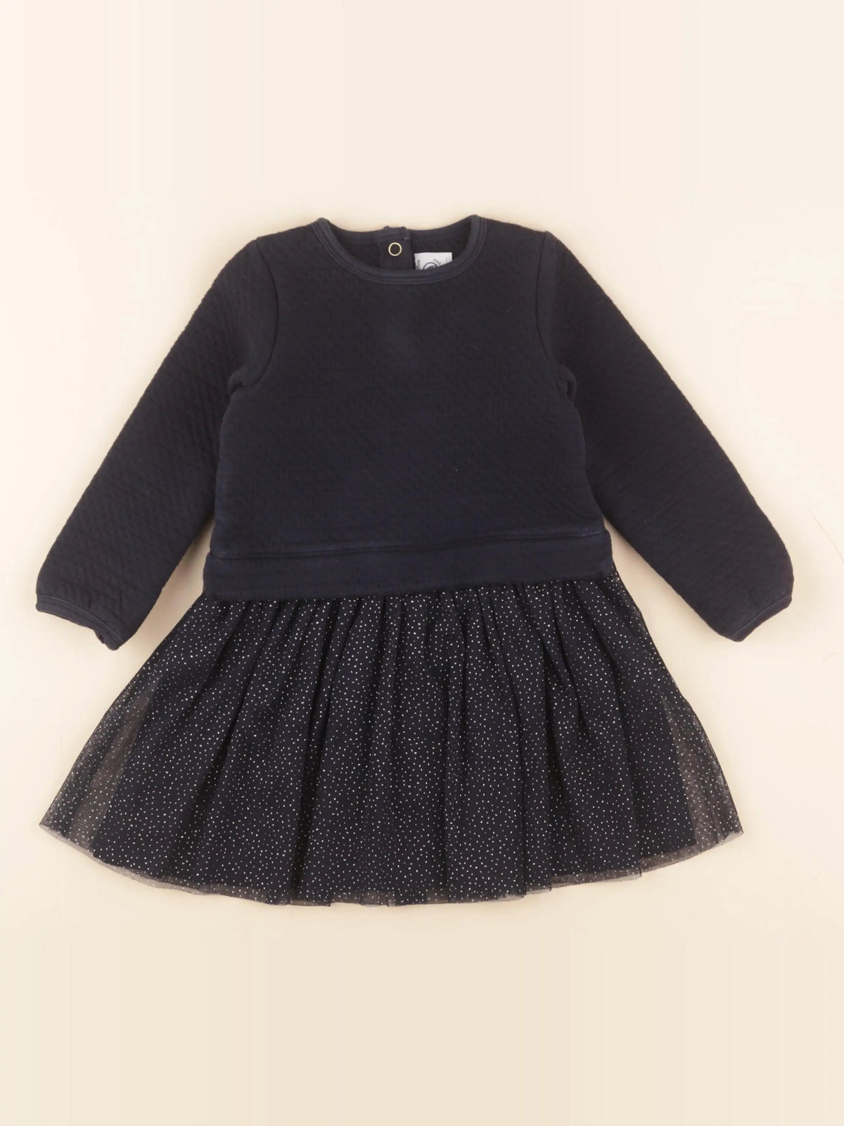 Petit Bateau - robe bleu, argent - 3 ans