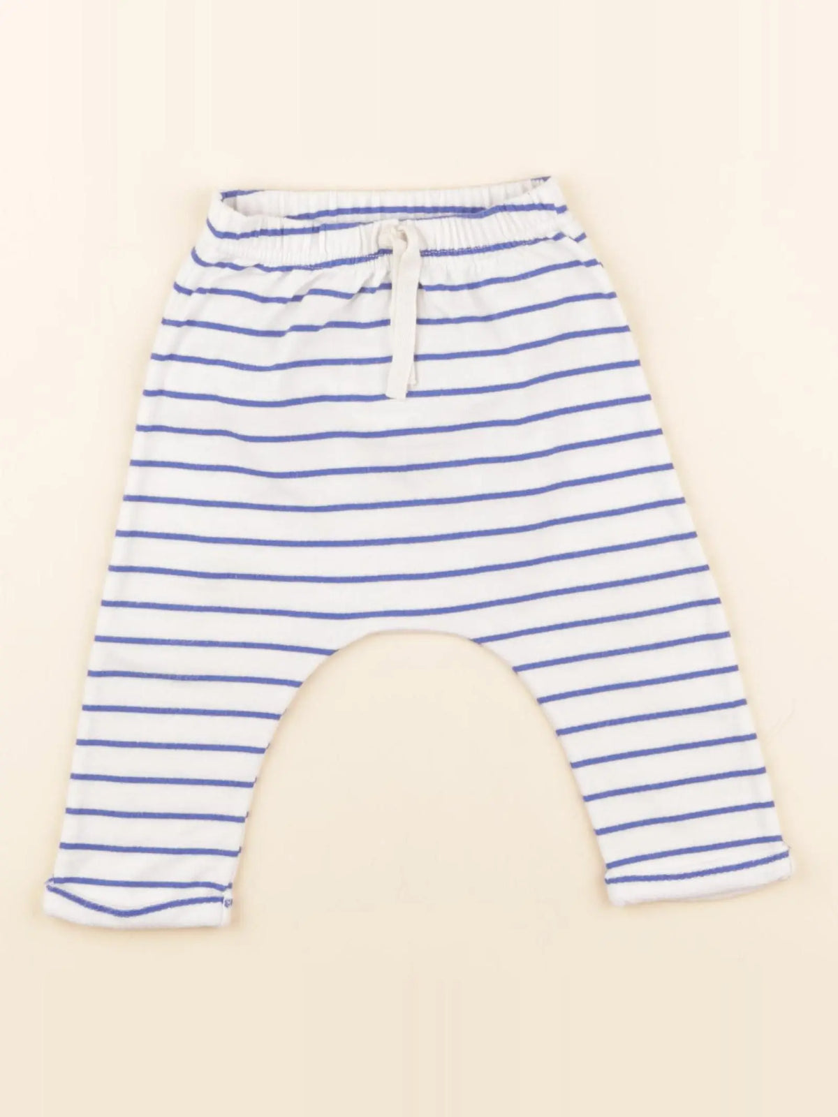 Petit Bateau - sarouel bleu, blanc - 6 mois