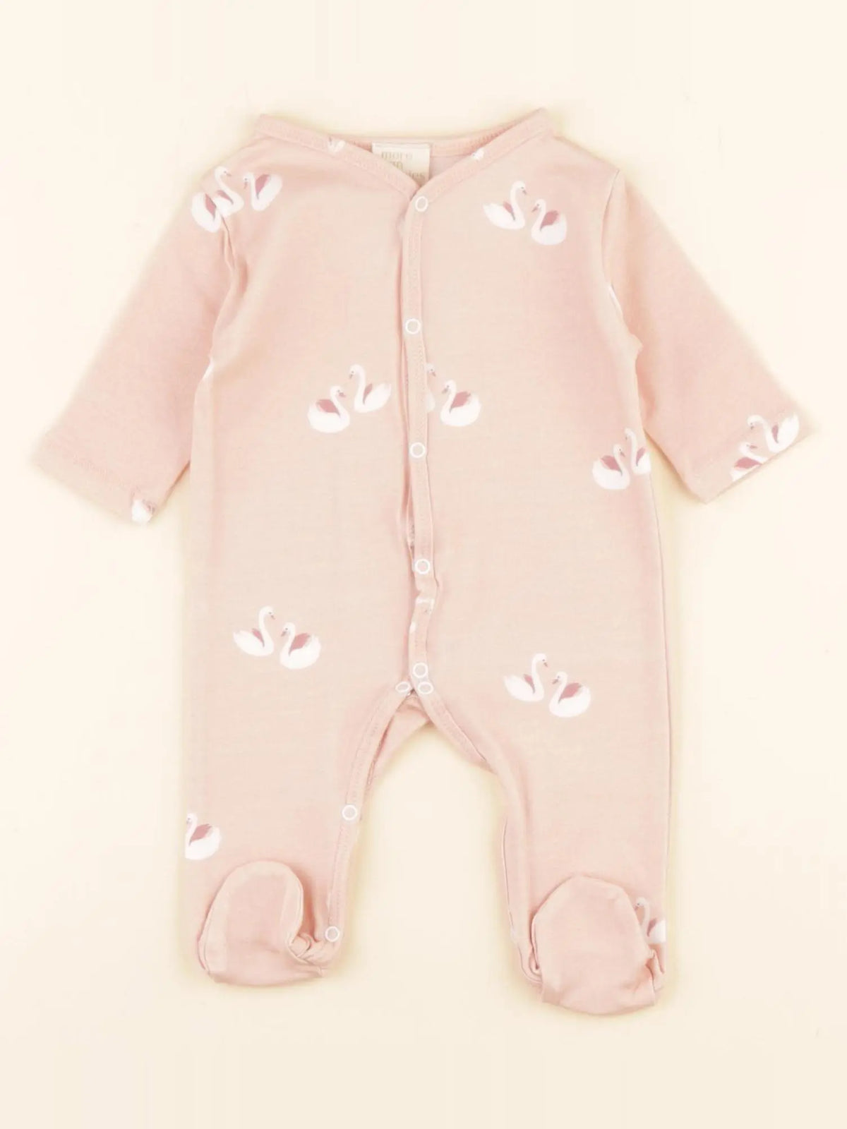 Pyjama coton cygne rose