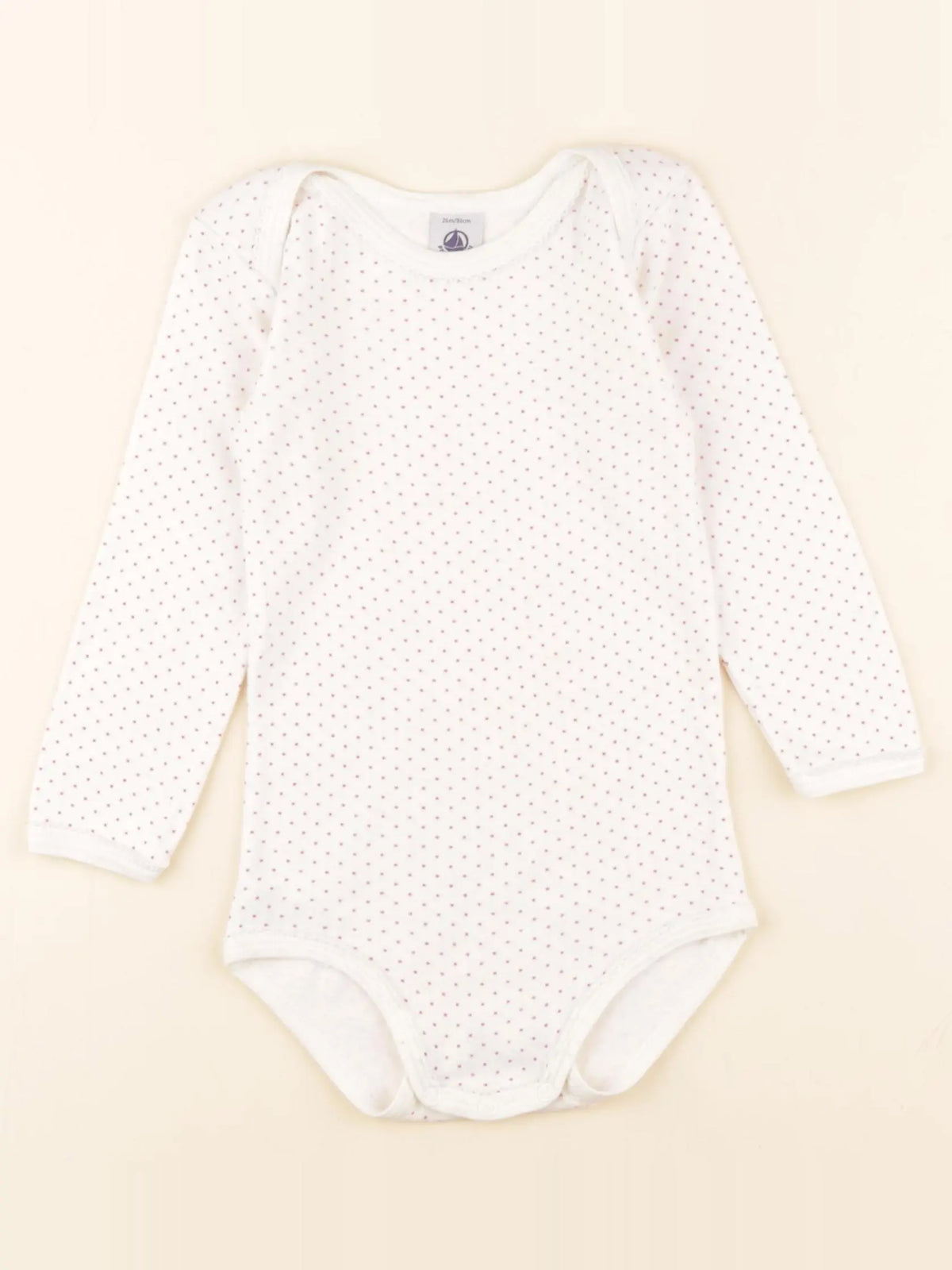 Petit Bateau - body blanc, rose - 24 mois