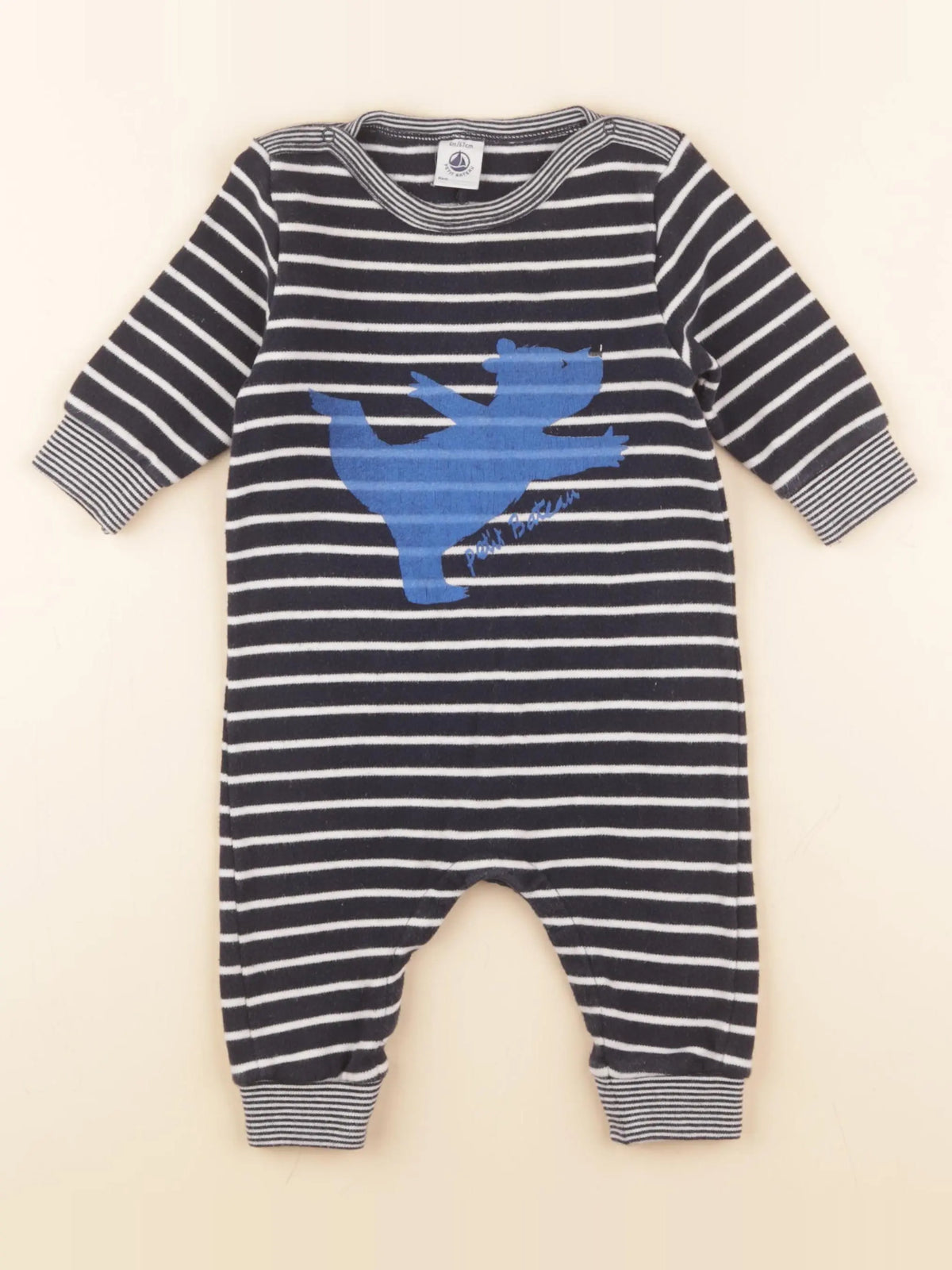 Petit Bateau - combinaison bleu - 6 mois