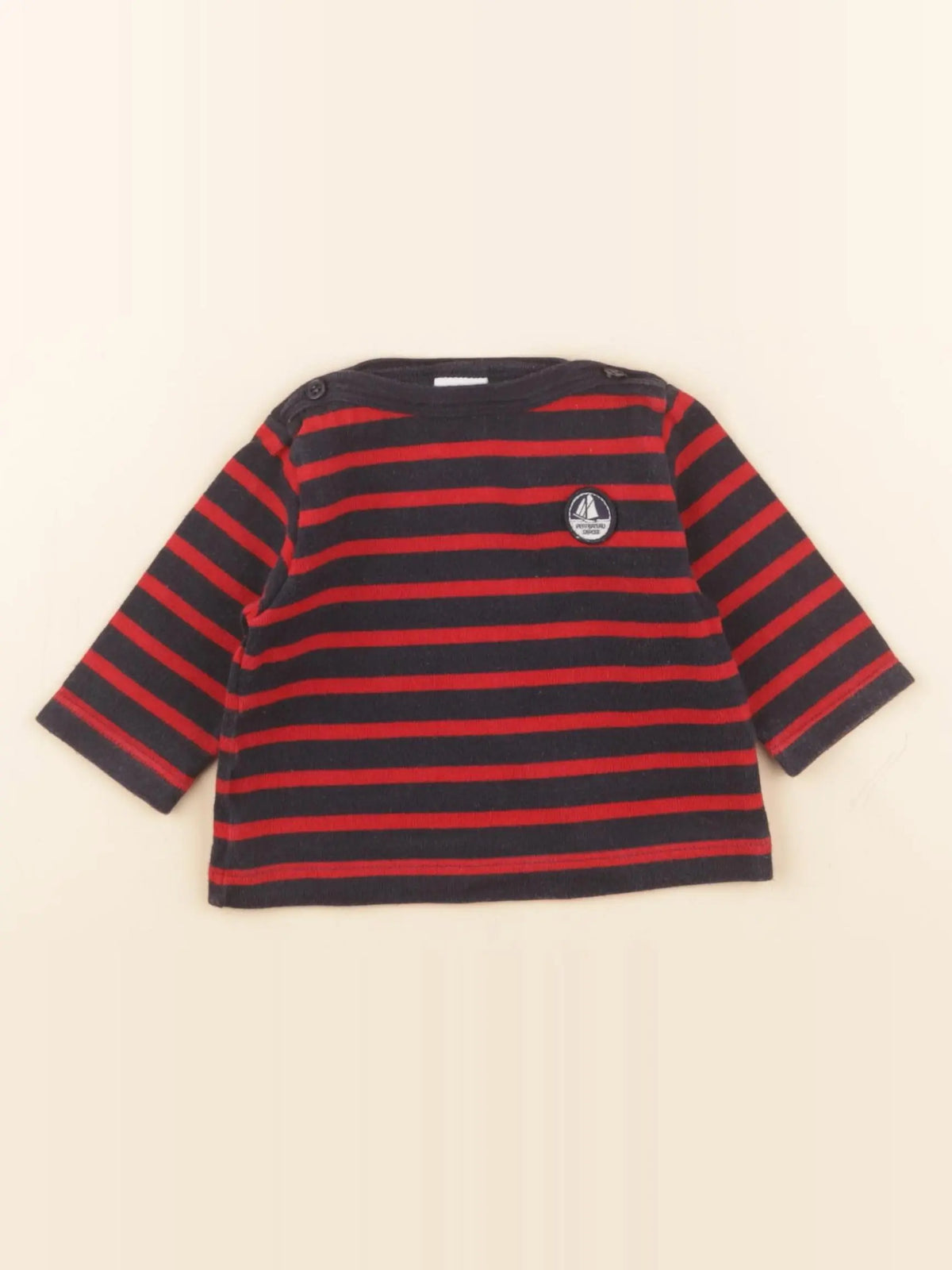 Petit Bateau - tee-shirt rouge, bleu - 3 mois