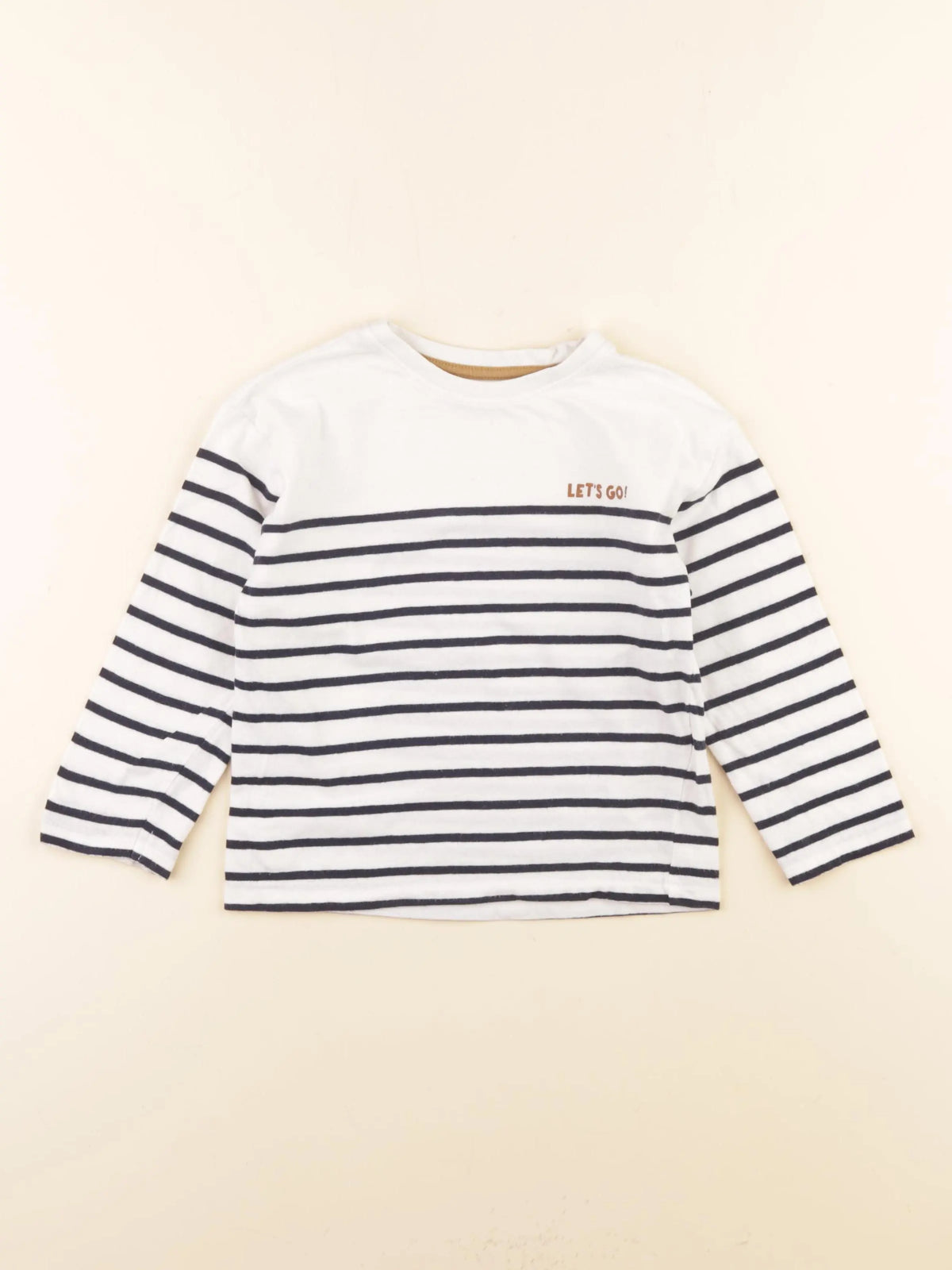 Vertbaudet - tee-shirt blanc, bleu - 4 ans