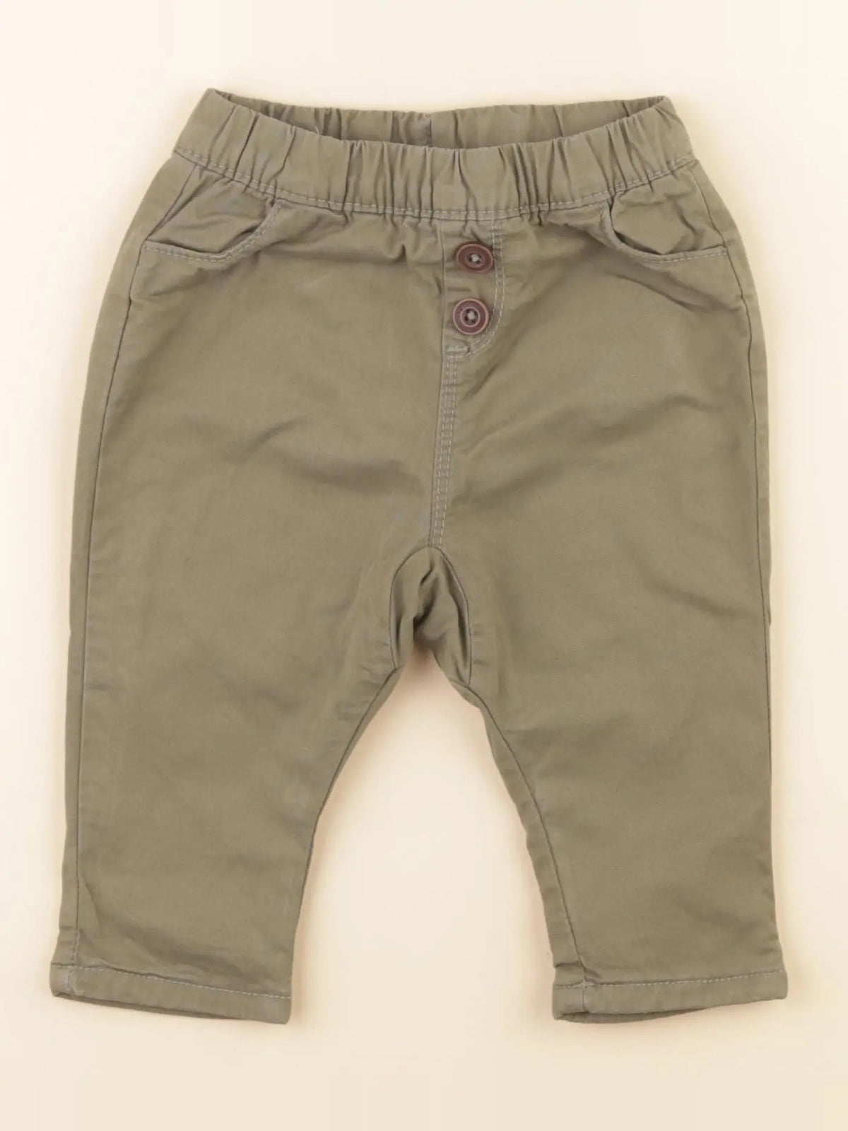 Tape à l'oeil - pantalon doublé vert - 6 mois