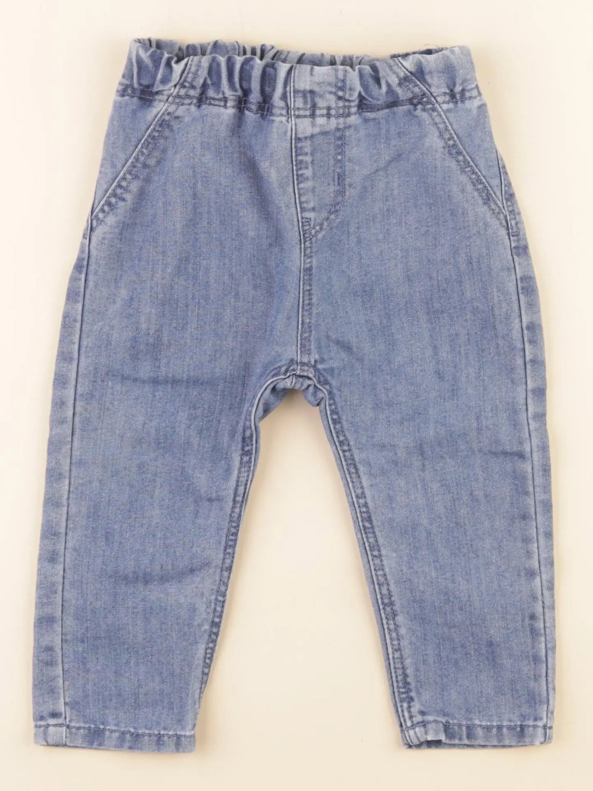 H&M - pantalon bleu - 9/12 mois