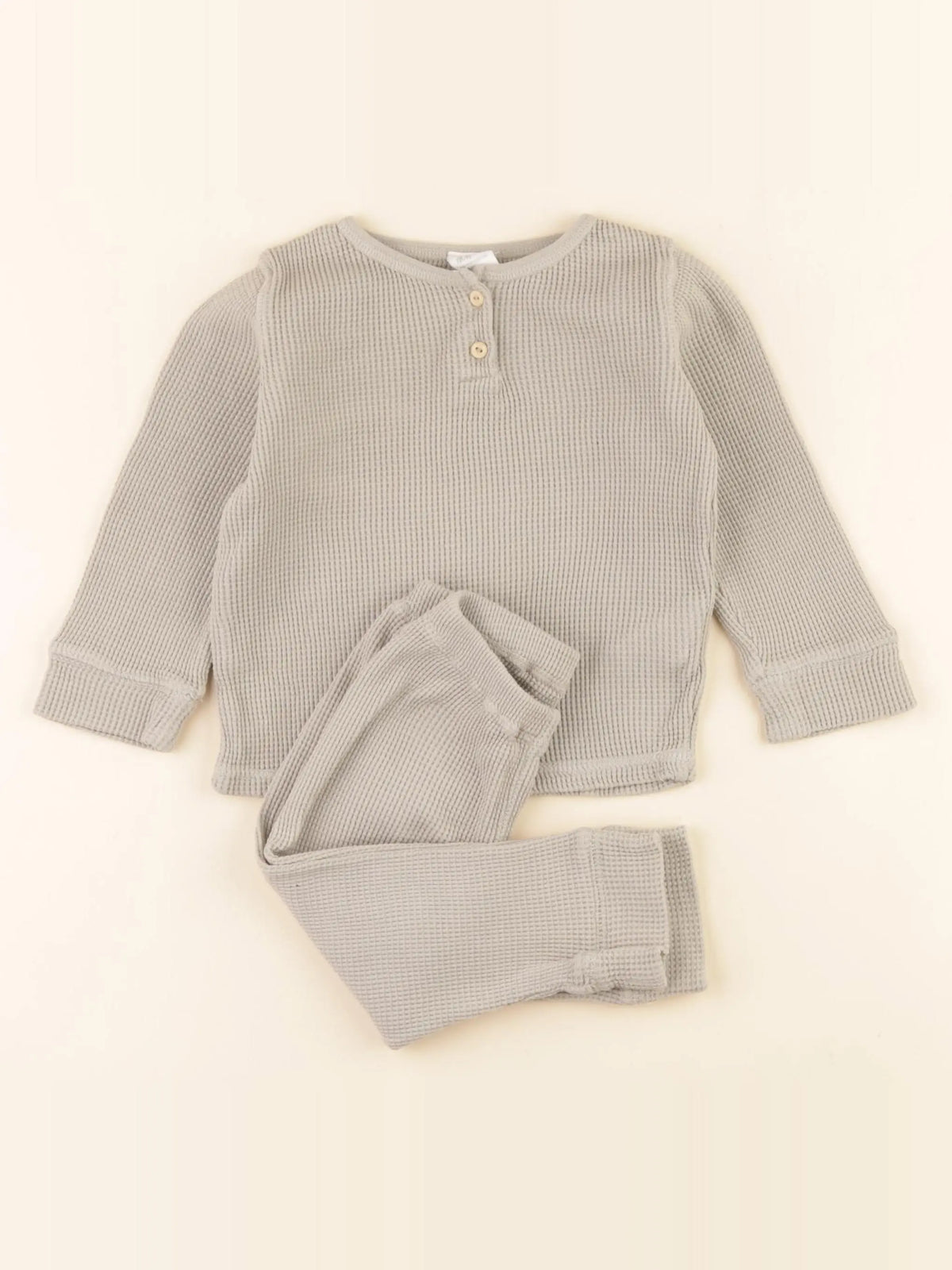 H&M - pyjama coton vert - 9/12 mois