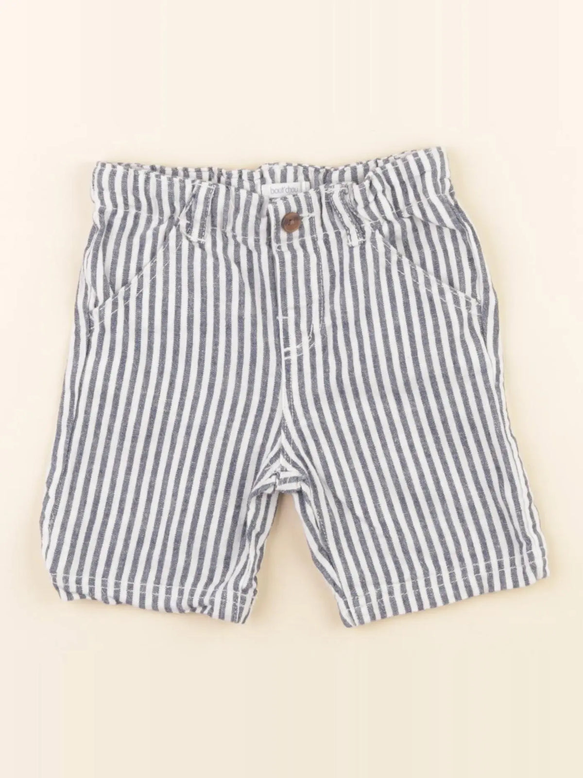 Boutchou - short blanc, bleu - 9 mois