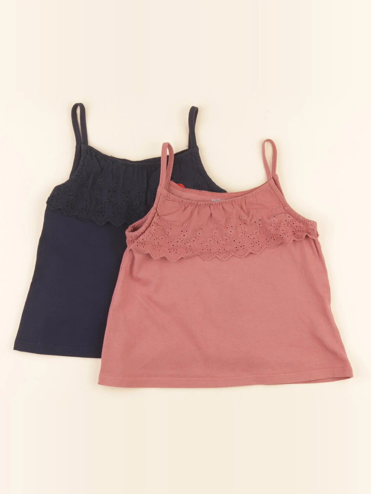 Vertbaudet - lot de 2 débardeurs bleu, rose - 5 ans