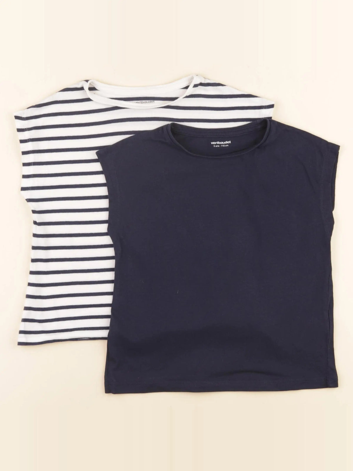 Vertbaudet - lot de 2 tee-shirts bleu - 5 ans