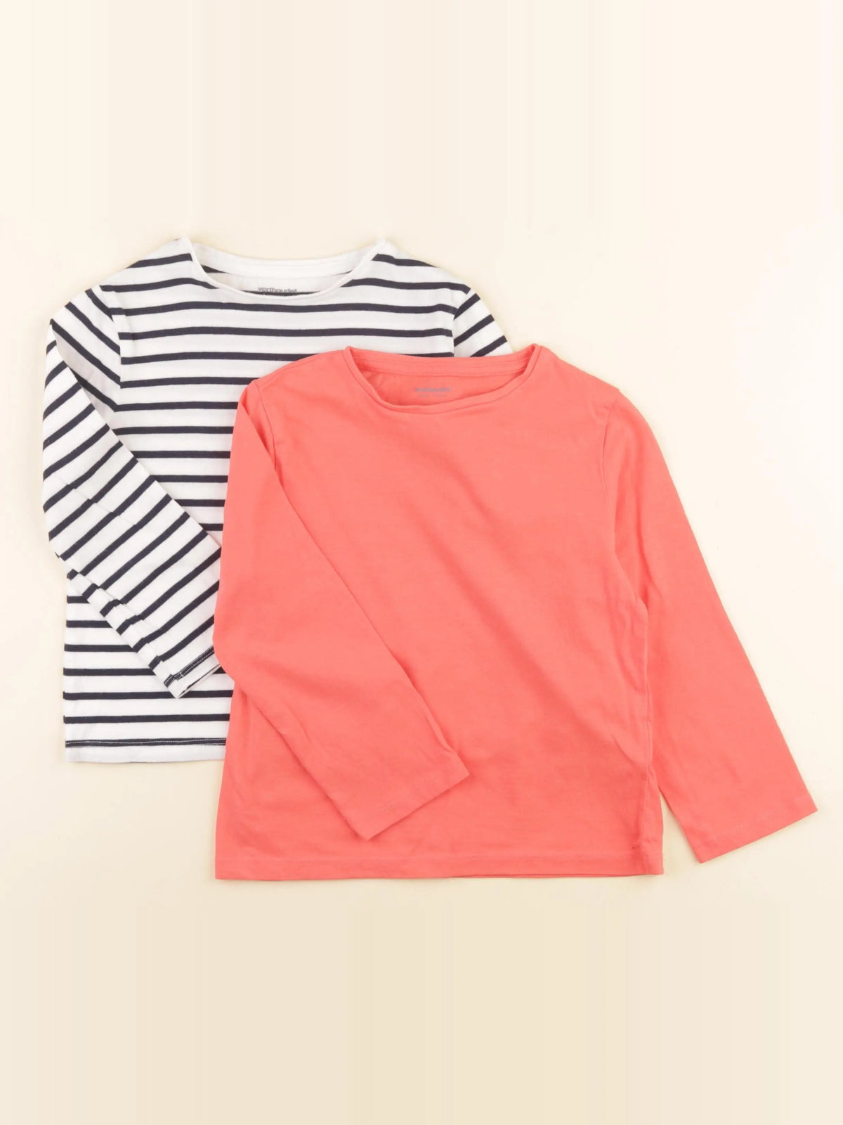 Vertbaudet - lot de 2 tee-shirts bleu, rose - 5 ans
