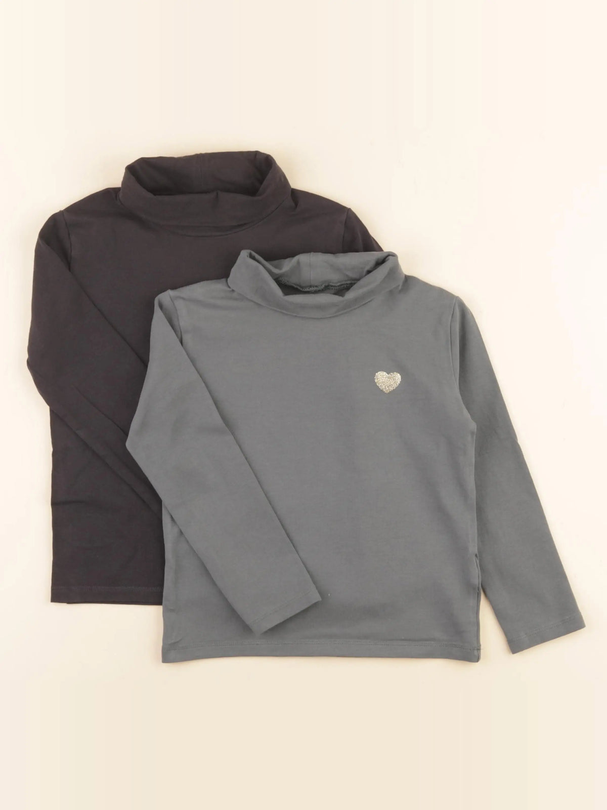 Vertbaudet - lot de 2 sous-pulls vert, gris - 5 ans