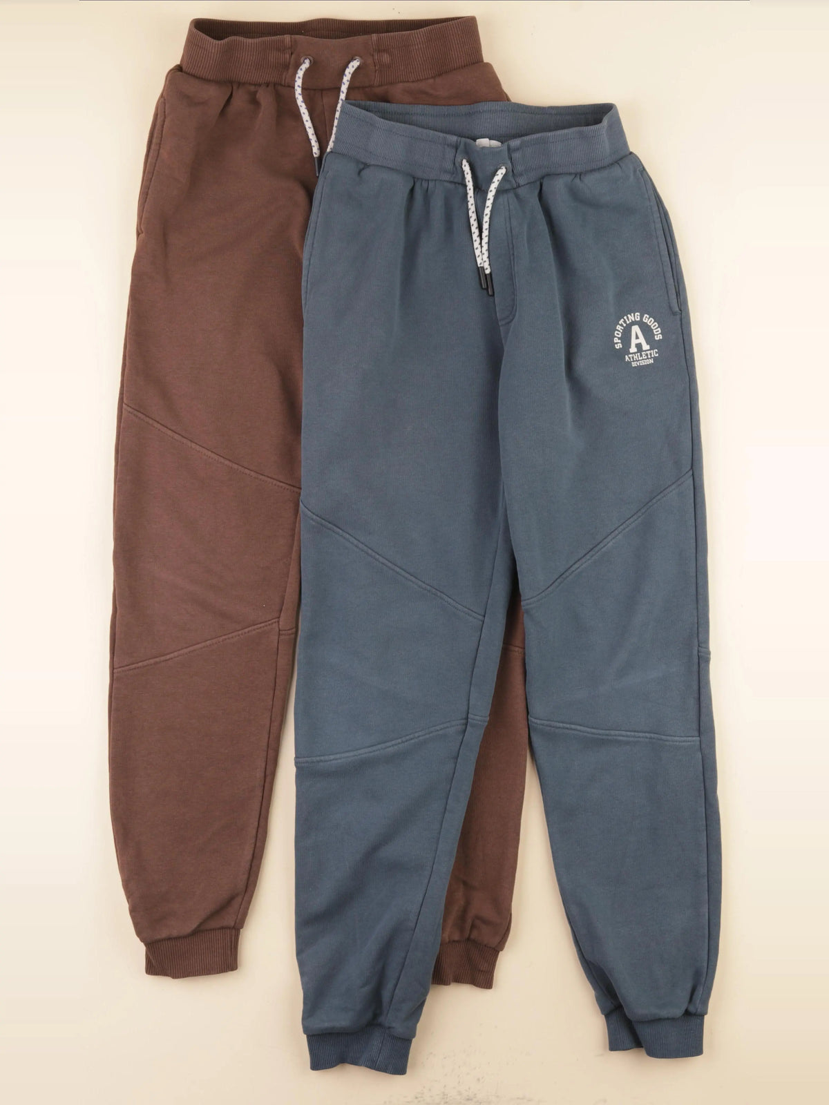 Vertbaudet - lot de 2 joggings marron, bleu - 12 ans