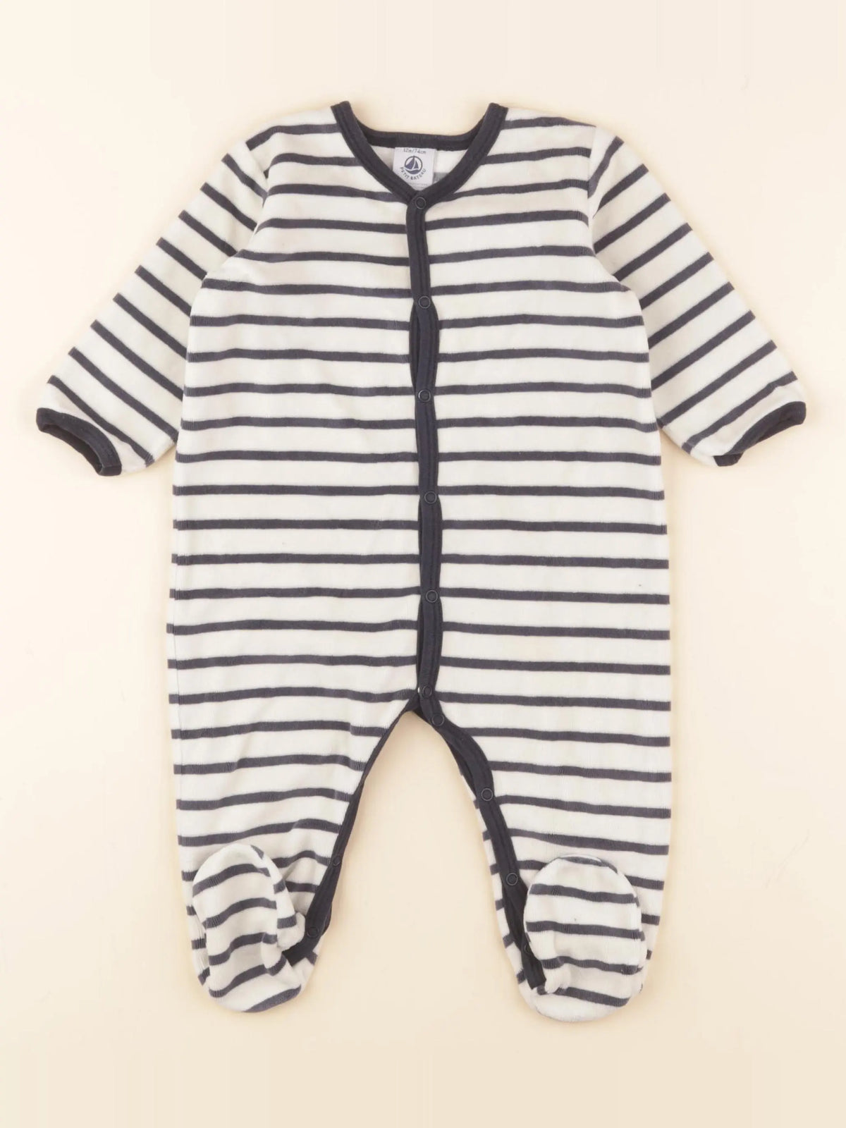 Petit Bateau - pyjama velours multicolore - 12 mois