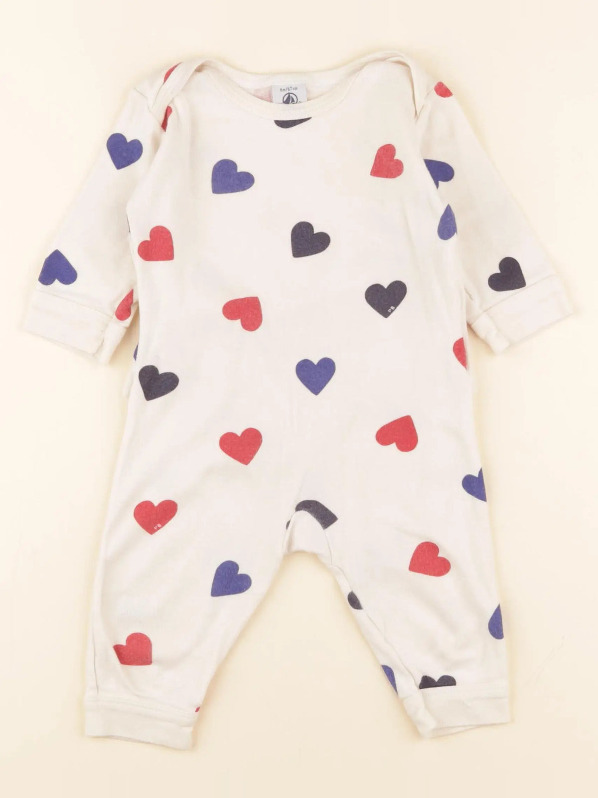 Petit Bateau - pyjama coton beige - 6 mois