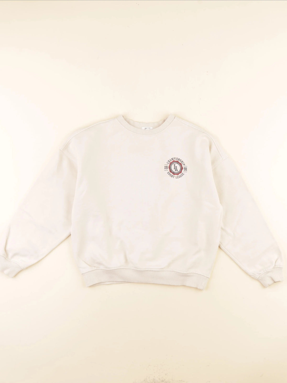 Vertbaudet - sweat imprimé au dos beige - 8 ans