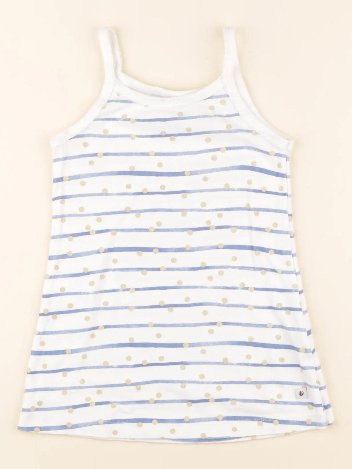 Petit Bateau - chemise de nuit coton bleu, blanc - 3 ans
