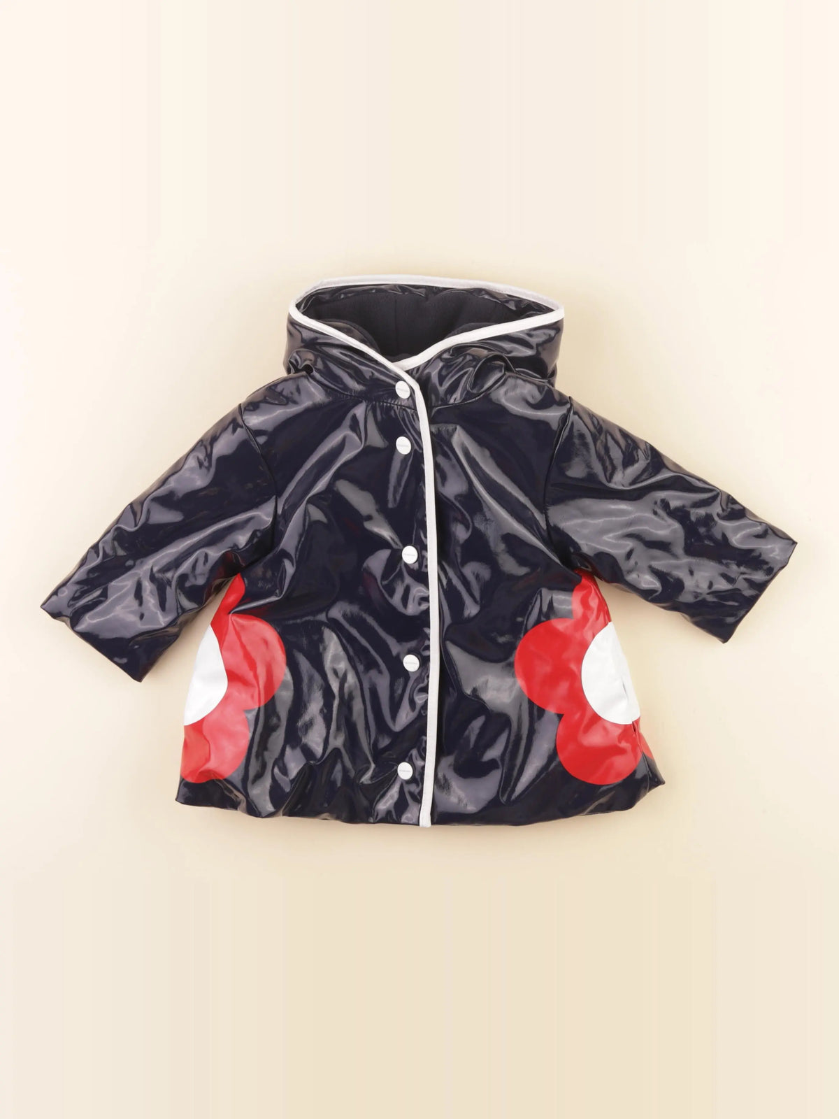 Jacadi - imperméable bleu, rouge - 12 mois